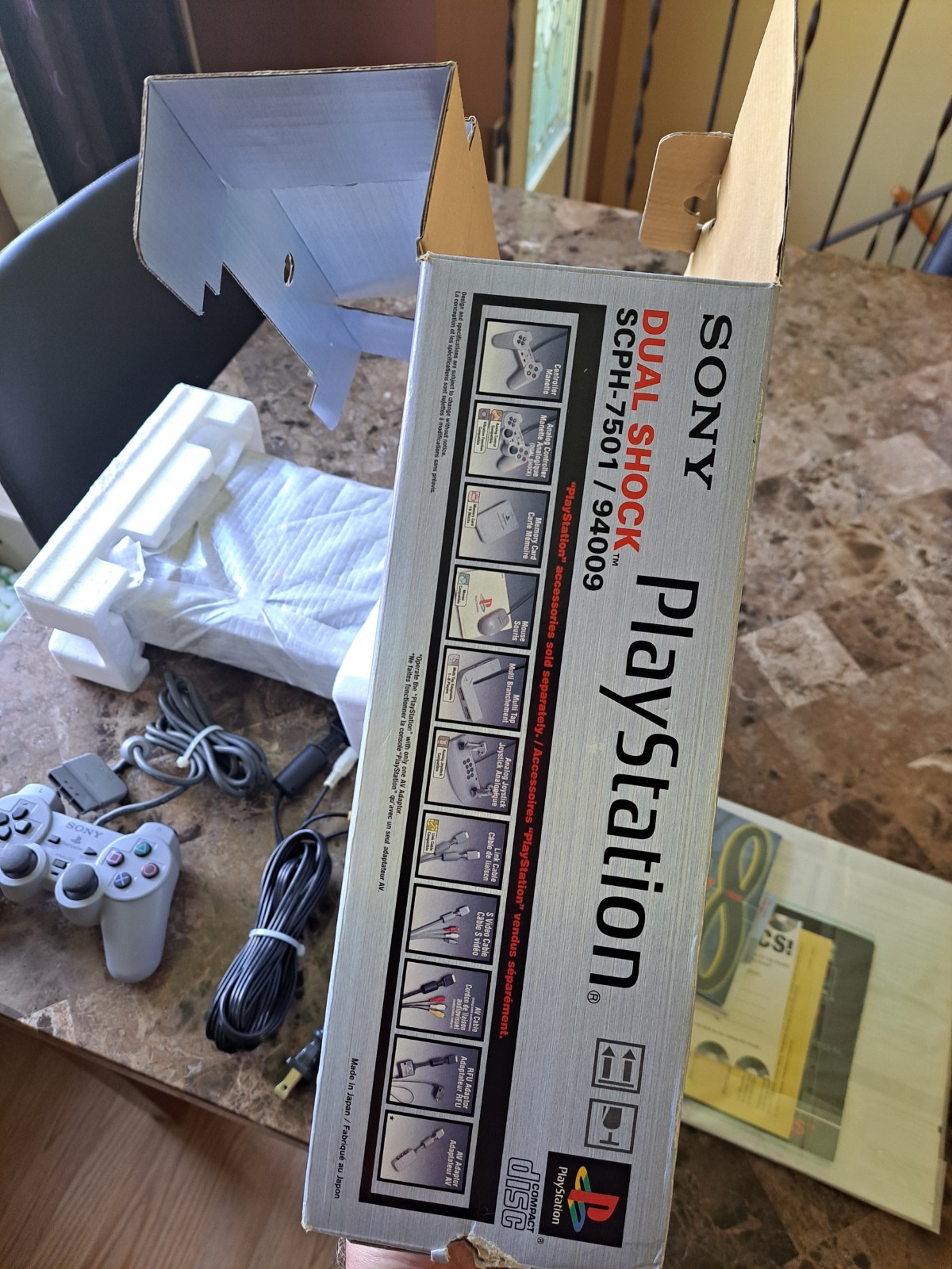 Sony PlayStation Game System PS1 SCPH-7001 Dual Shock Mint Boxed W/ All Inserts