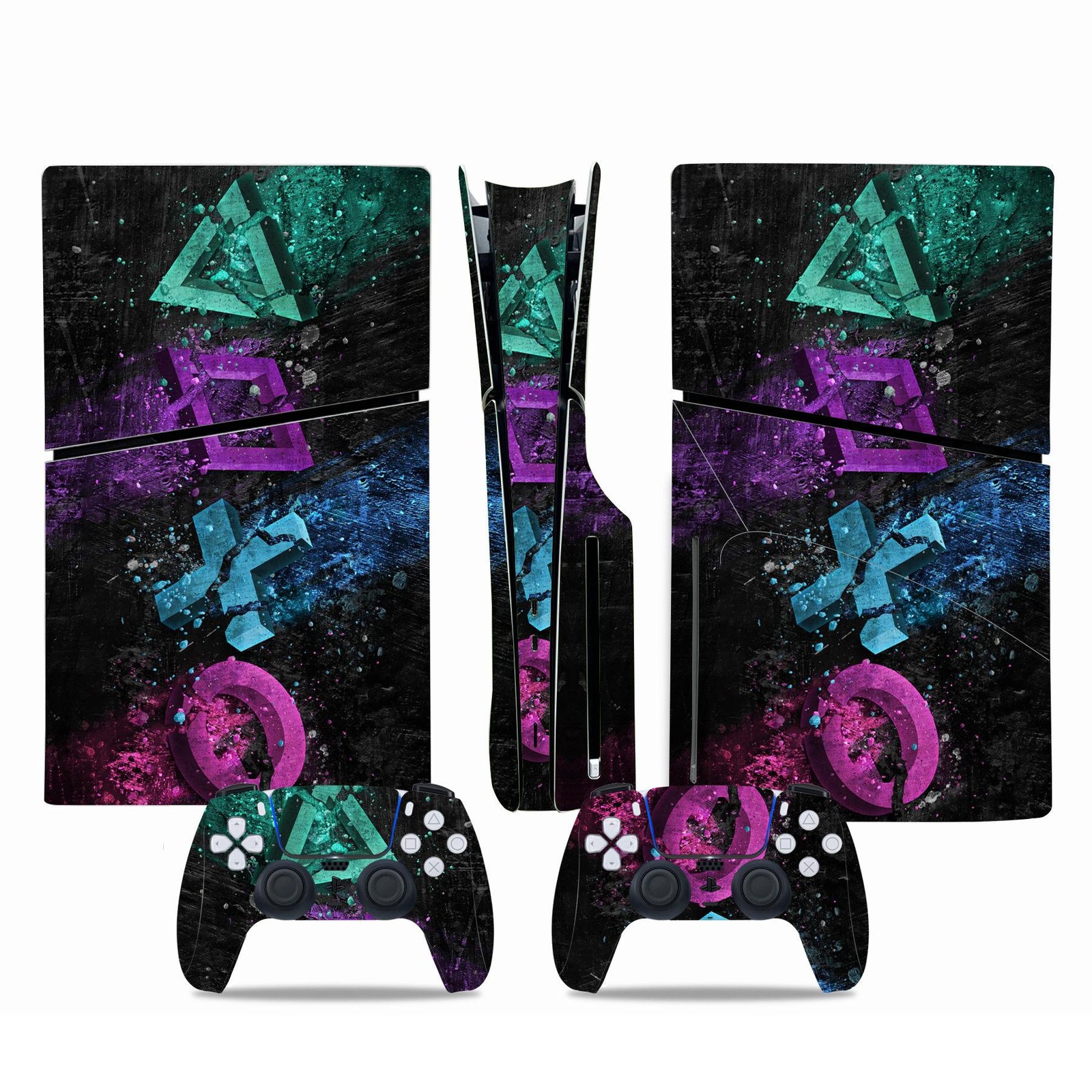 Geometry Design PS5 Slim Disc Edition Console Skin Sticker Decal Cover & 2 Contr
