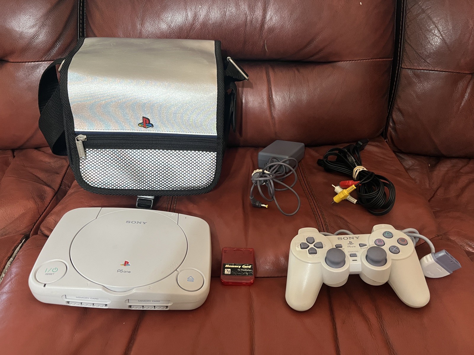 Sony PSOne PS1 Slim SCPH-101 Tested Working With Bag, Cables, Controller