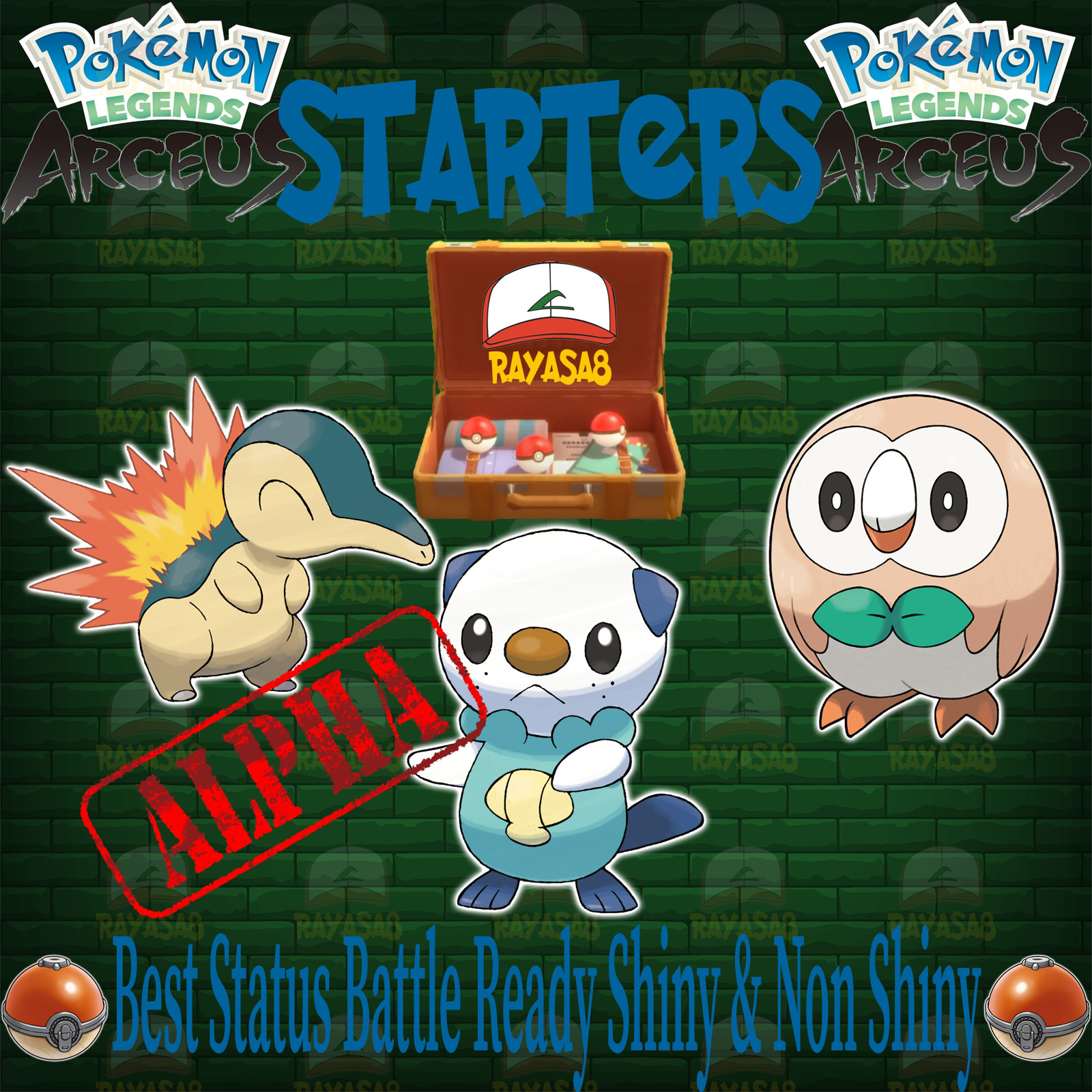 🌟Starters Alpha Shiny & Non Shiny Best Stats Pokemon Legends Arceus Home🌟