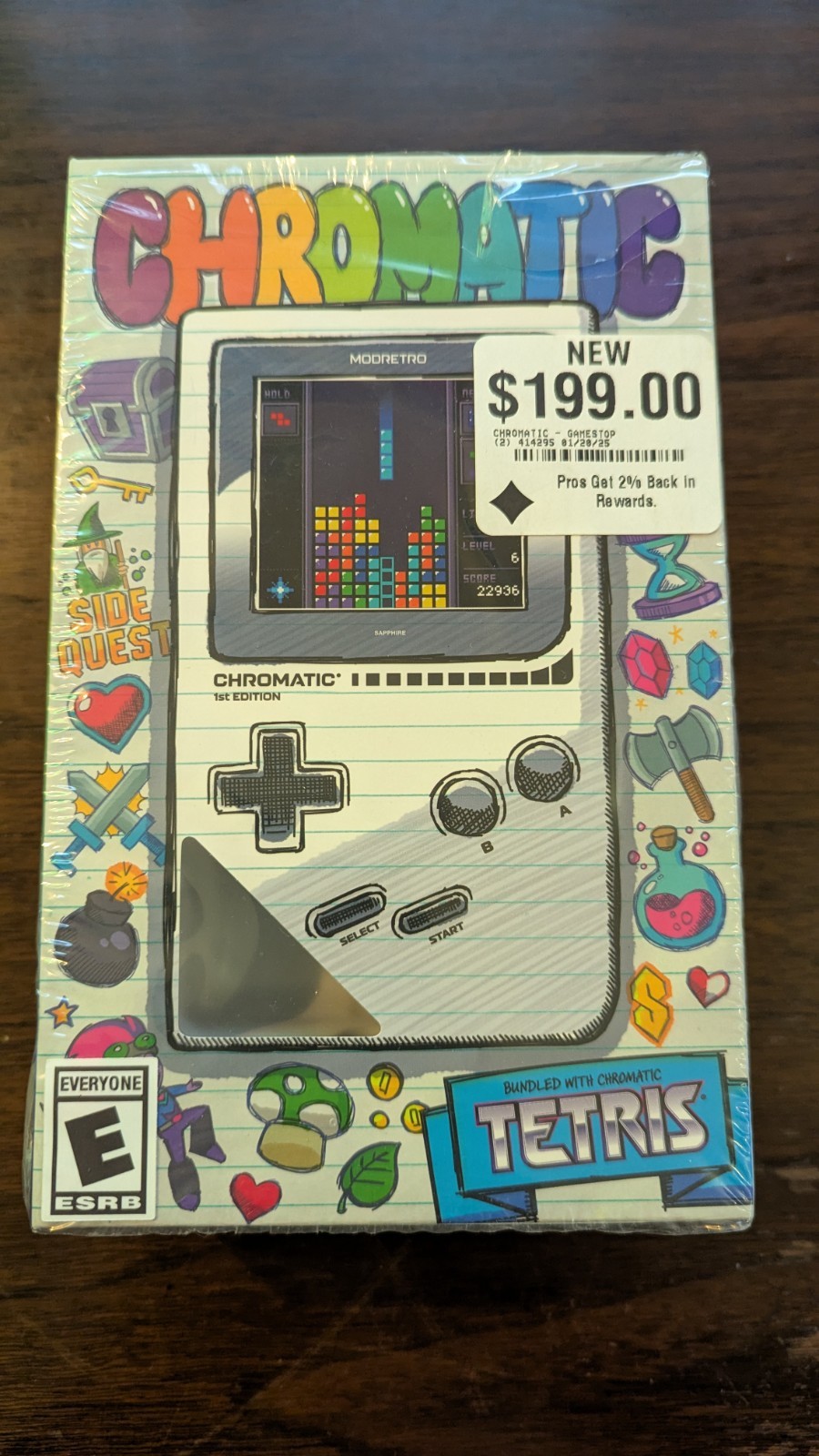 ModRetro Chromatic 1st Edition GameStop Exclusive Grey with Tetris CIB Used