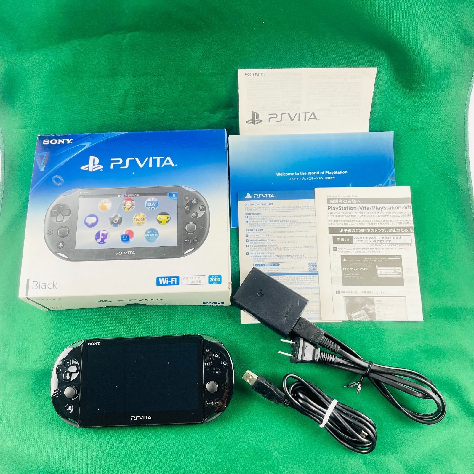 Sony PS Vita PCH-2000 1GB Handheld System Black Japan Game Console Tested Work