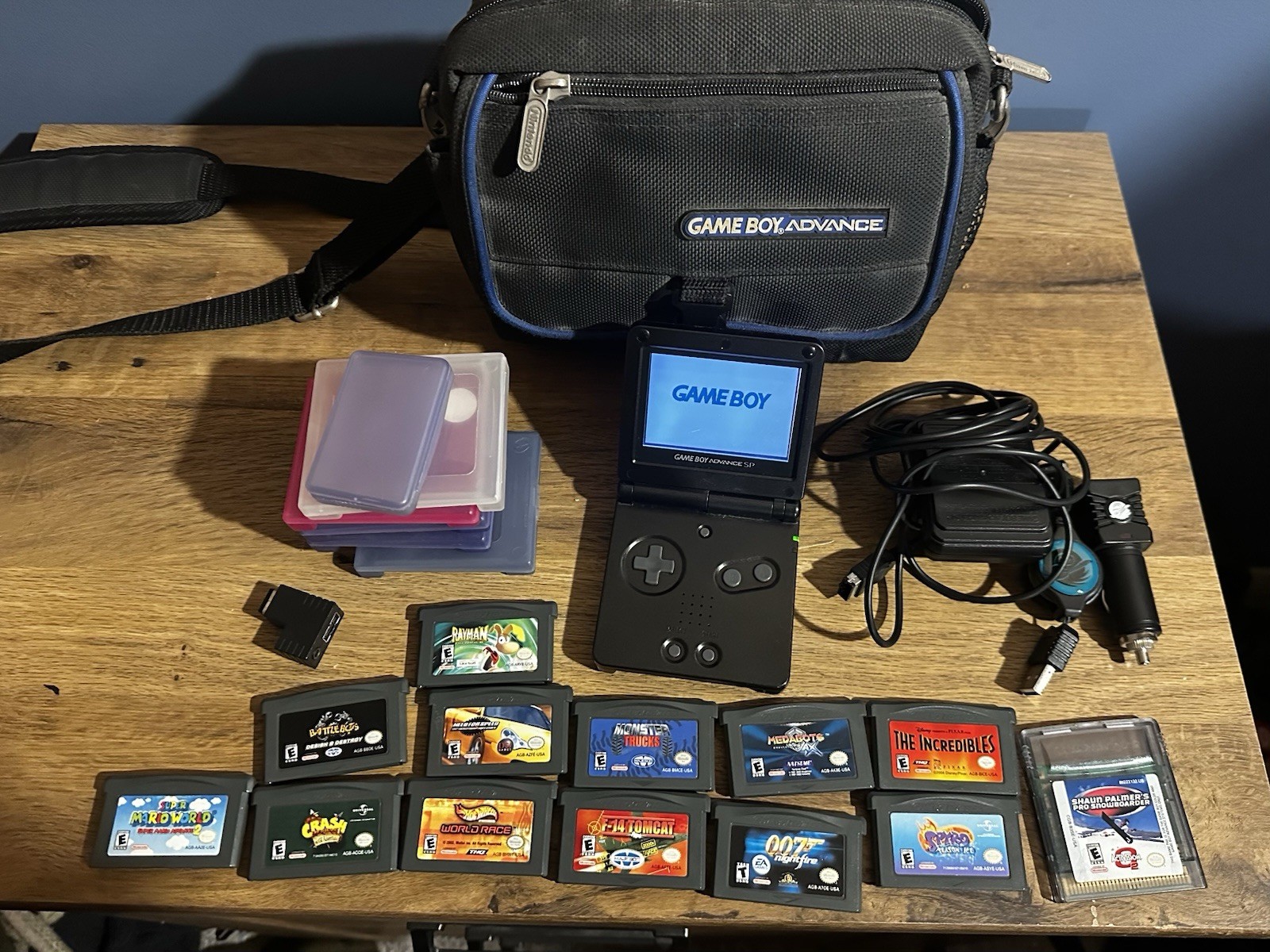 Gameboy Advance SP Nintendo Game Boy Advance with Chargers, Case, 13 Games
