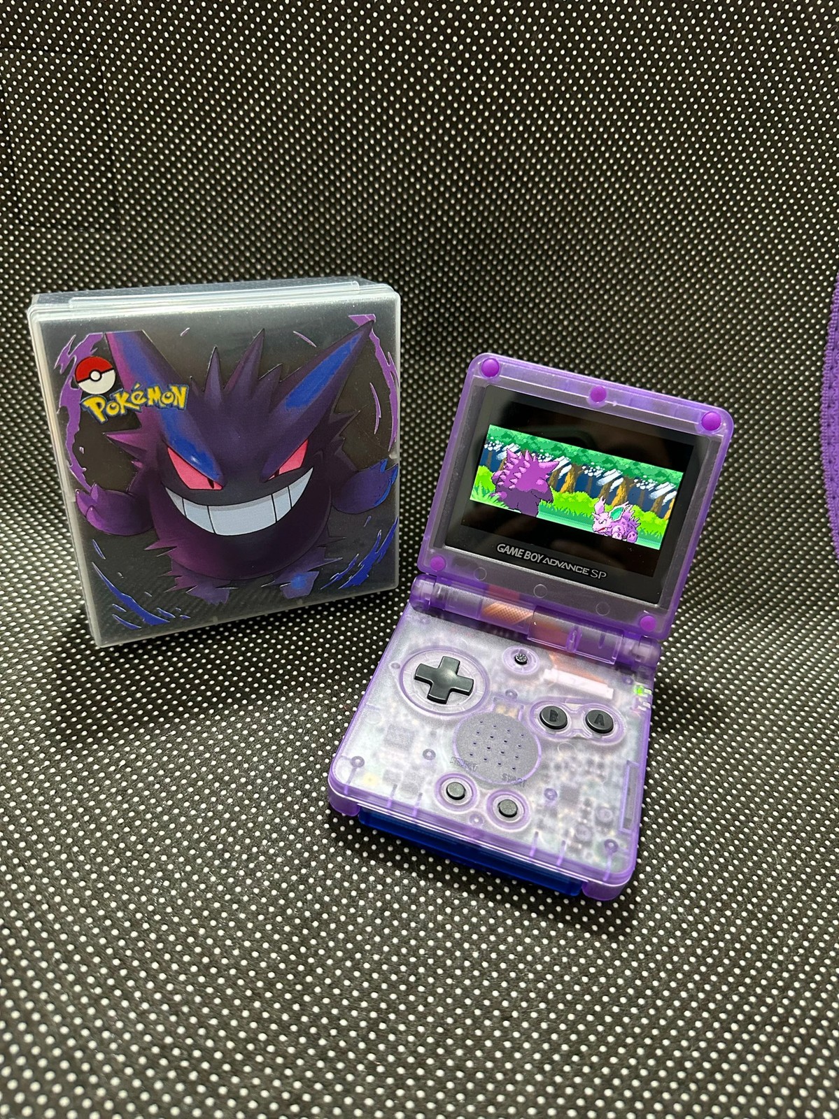 Nintendo Gameboy Advanced SP IPS Purple Genger Custom Adjust Brightness