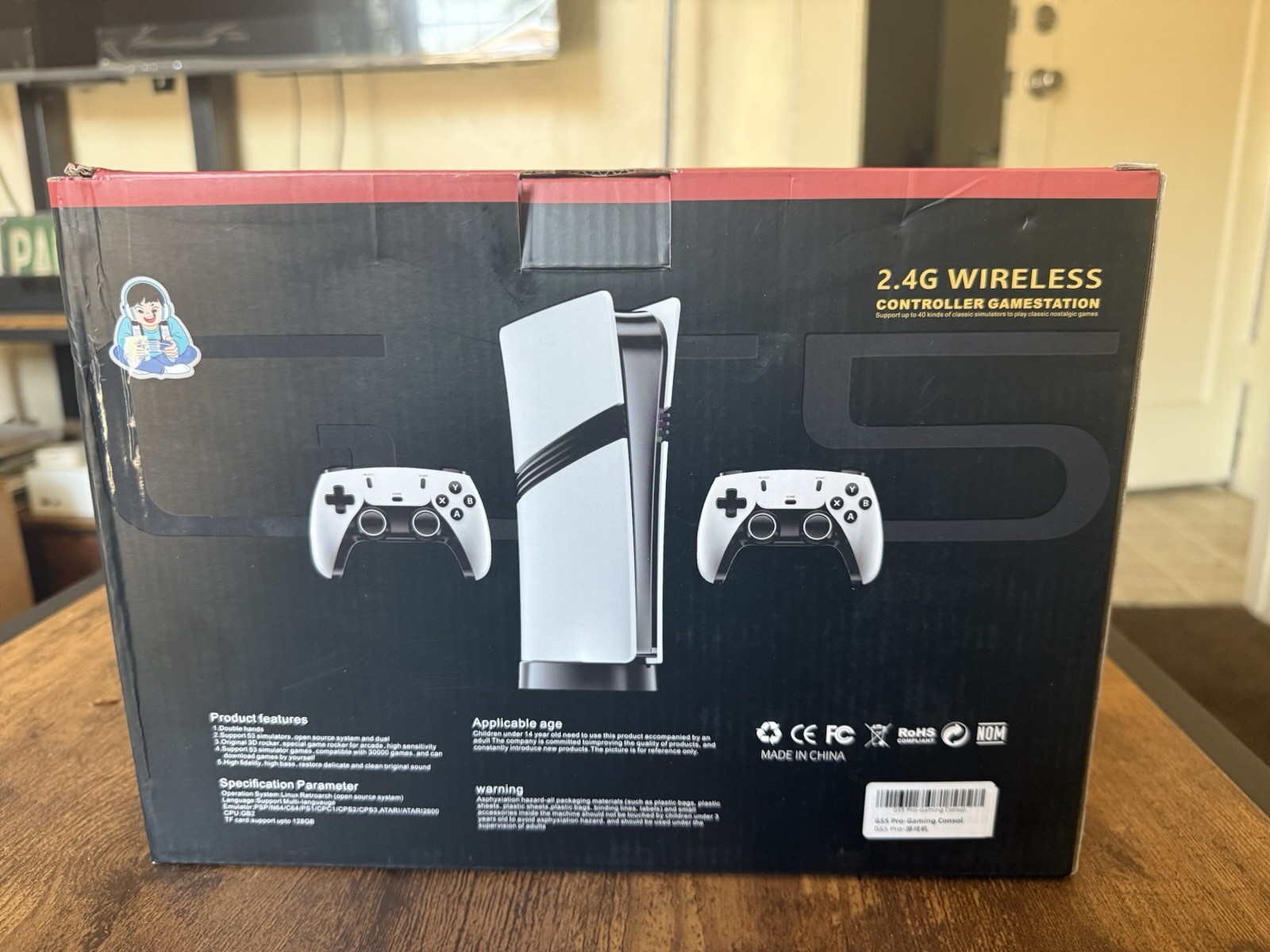 RS5 Pro Game Console Retro Game Stick 4K 53 Emulators Two Wireless Controllers.