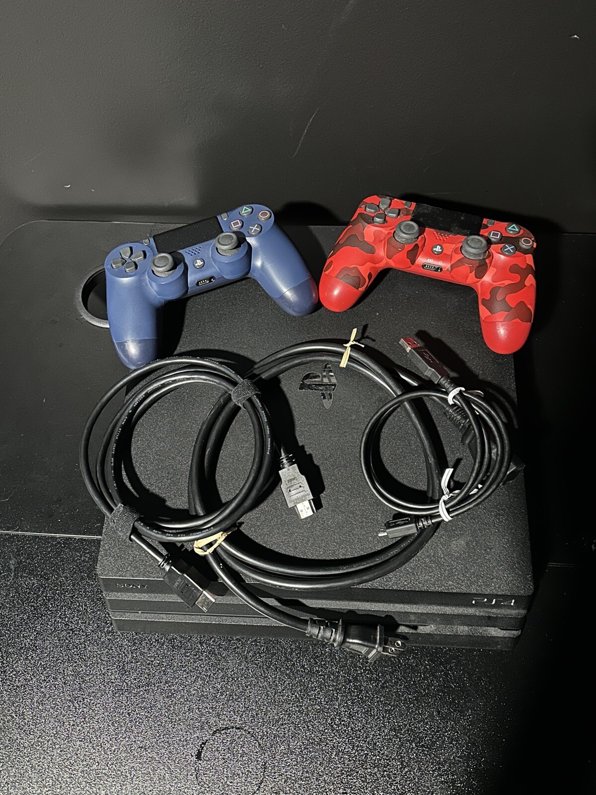 PS4 PRO Two Controllers Charging Cable Hdmi And Power Cord