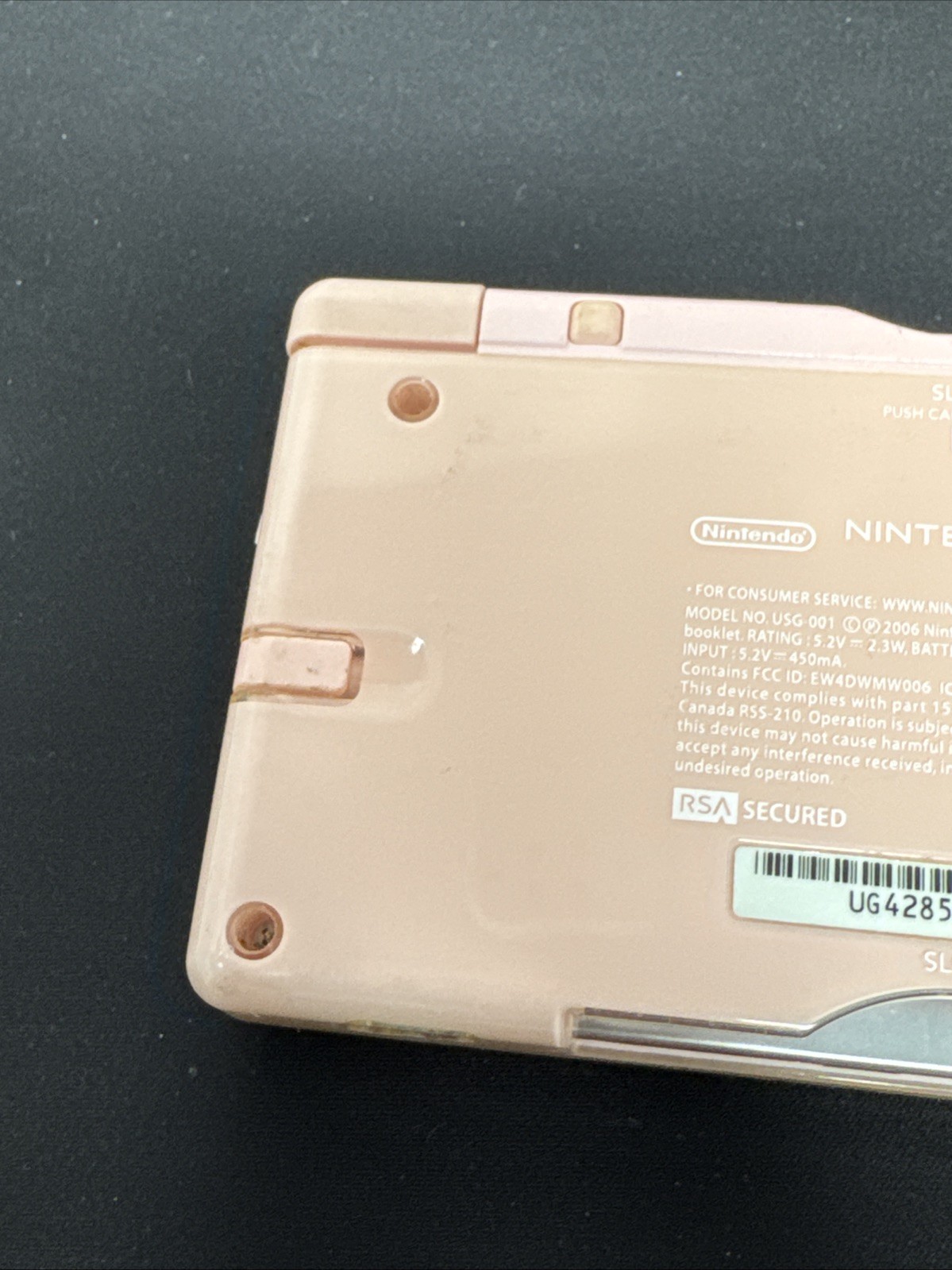 Nintendo DS Lite Pink Handheld Console USG-001 OEM USG-002 Charger, Game, & Case
