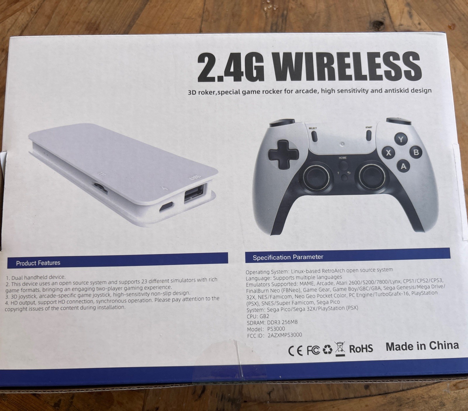 GameStick 2.4G Wireless Home Console White 3D Rocker High Sensitivity Antiskid