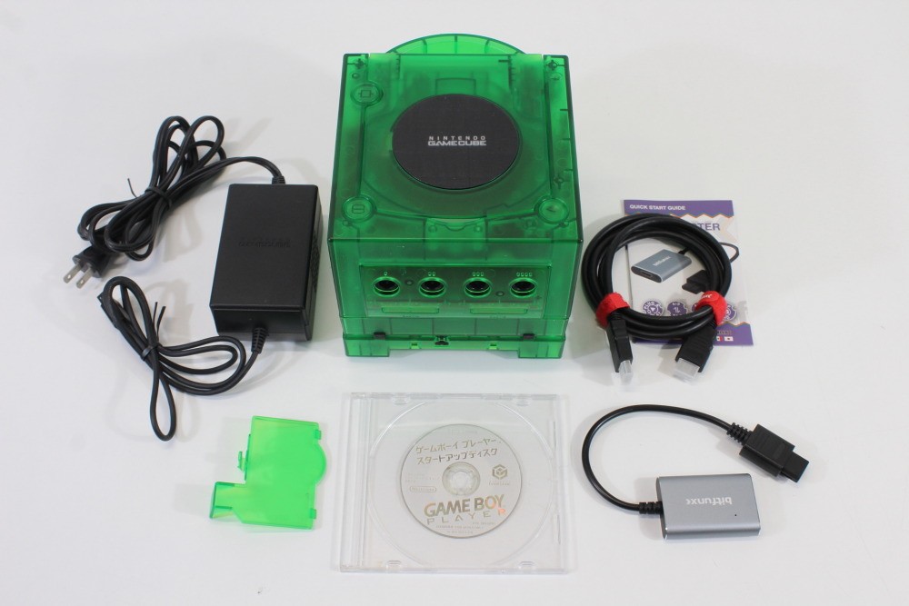 Nintendo Gamecube Clear Jungle Green US JP Console GameBoy Player Startup Disc