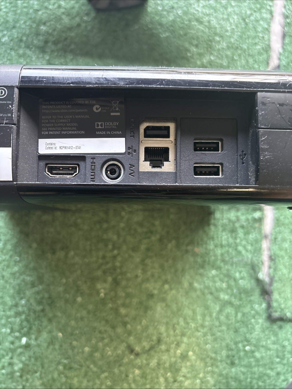 Xbox 360 E 250GB Bundle – 2 Controllers + Power Cord + Kinect + Head- Not Tested