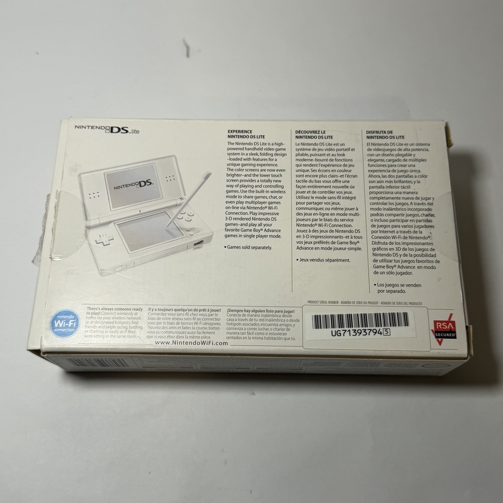 Nintendo DS Lite Handheld Console Polar White CIB Complete In Box. See Photos