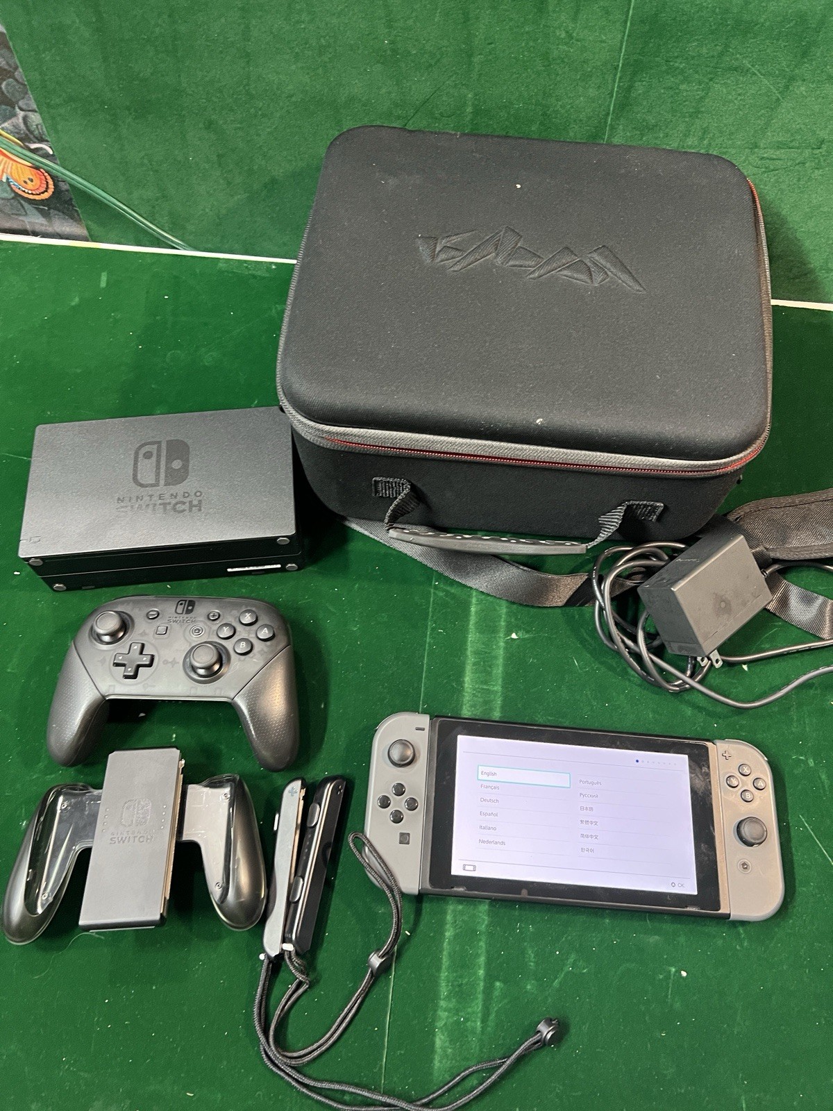 Nintendo Switch HAC-001 32GB Console with Gray Joy‑Con Case Controller 128GB