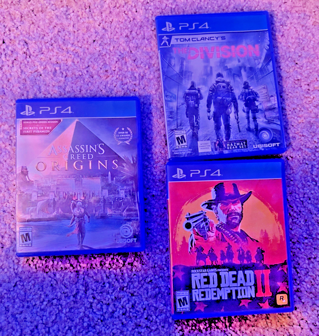 PS4 Console 1TB Slim Core, 4 Controllers, and 3 Games (11A)