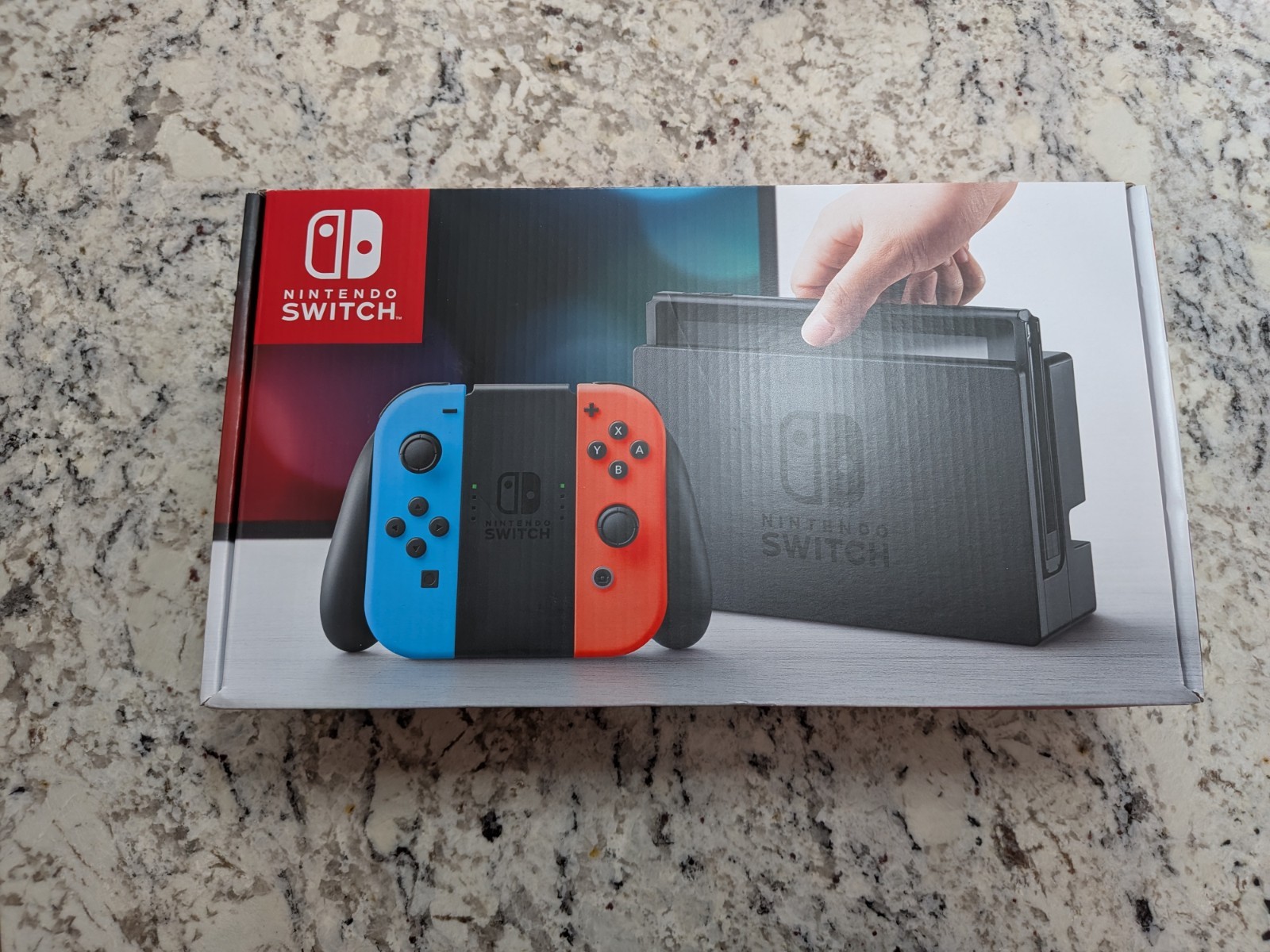 Nintendo Switch Console Black with Neon Blue & Red Joy-Con, Wi-Fi Capability