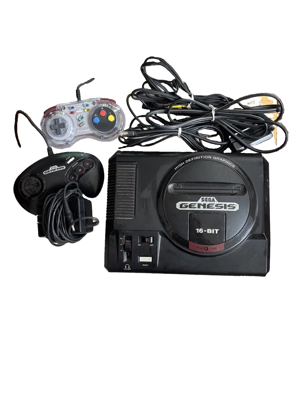 Sega Genesis Console 16-Bit – (1601) Two Controllers Tested And Works One OEM