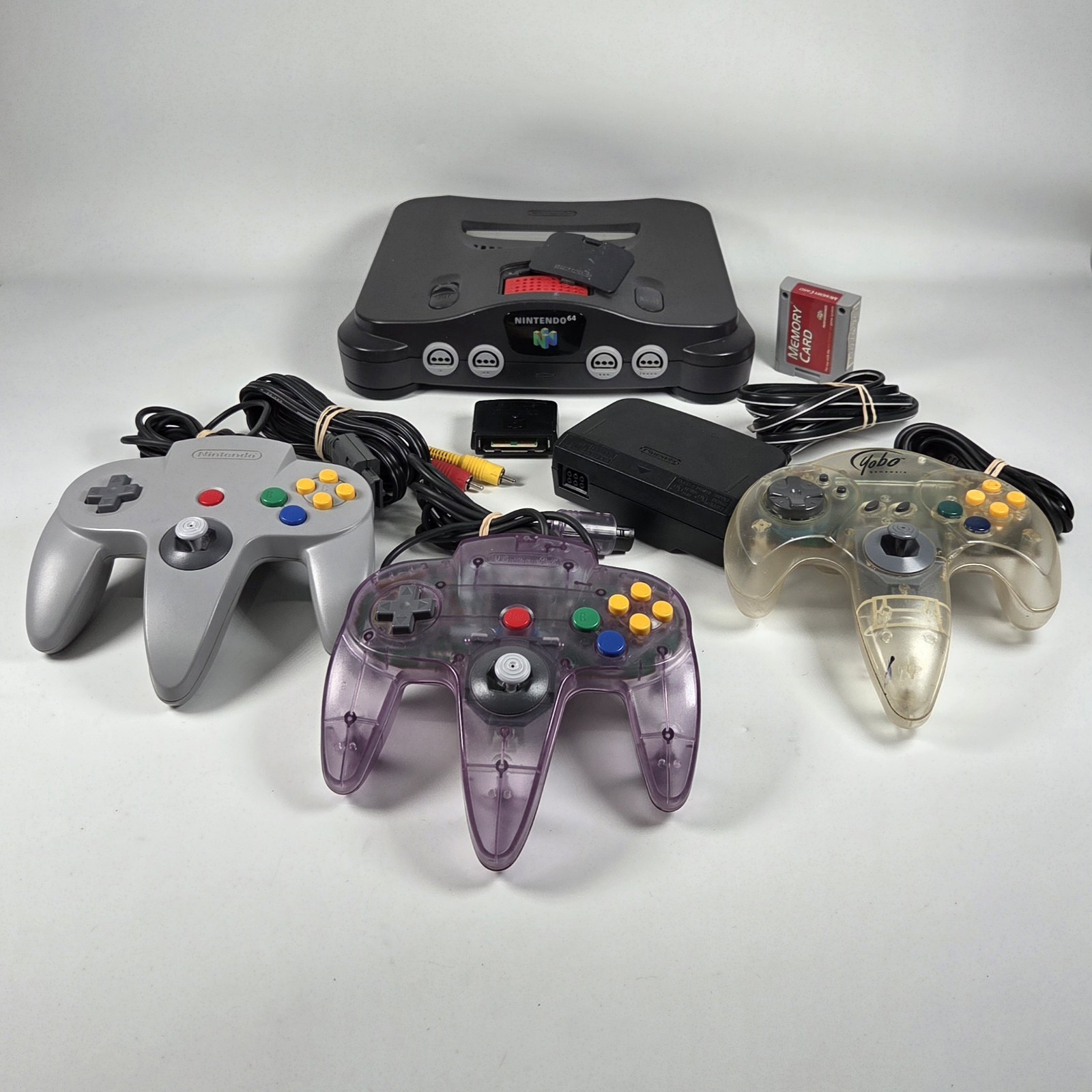 Nintendo 64 Console Bundle w/3 Controllers / Expansion / Memory / Jumper TESTED