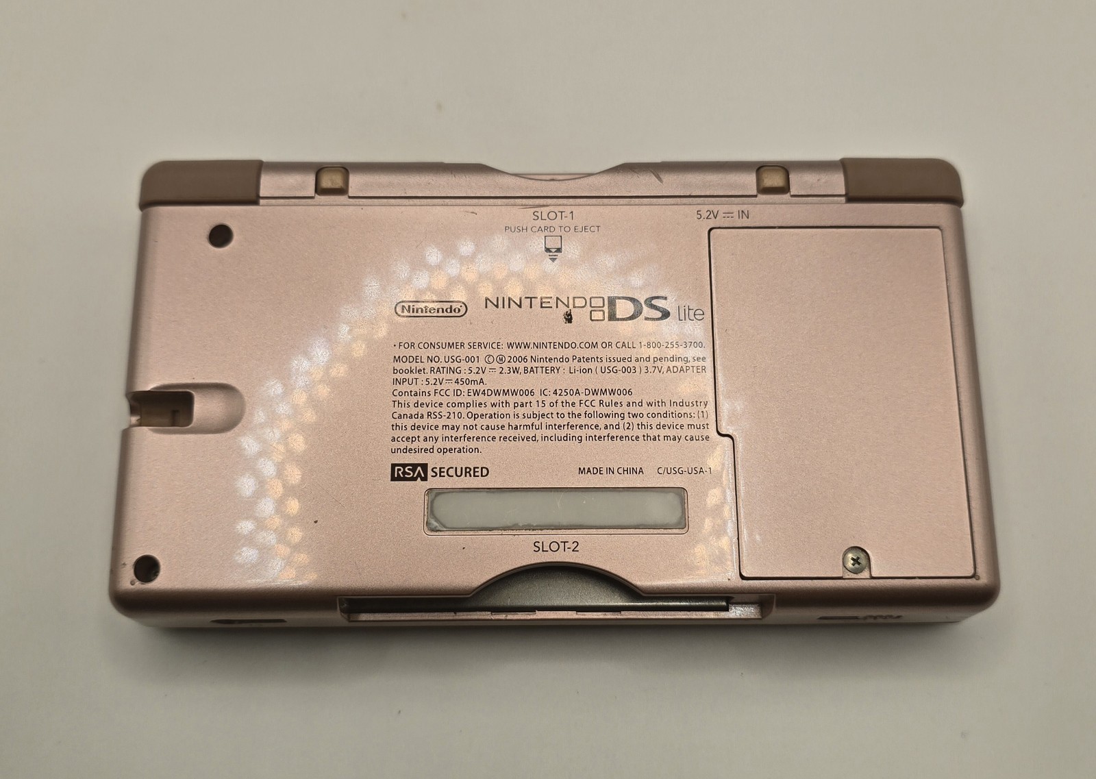 Nintendo DS Lite Handheld System Console USG-001 (USA) Metallic Rose Pink-Tested