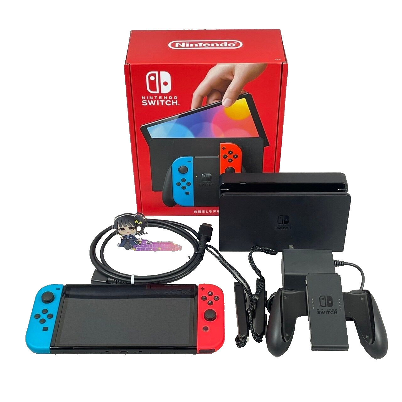 Nintendo Switch 64GB OLED Console Neon Blue & Neon Red Box 1 Day Ship Excellent