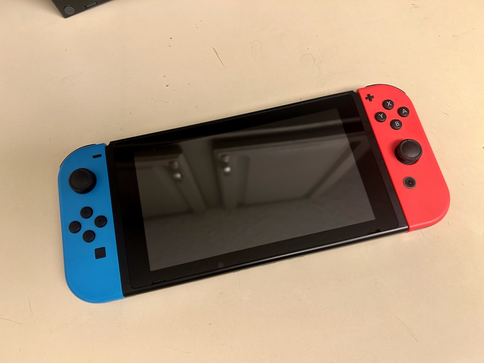 Nintendo Switch Console with Neon Red and Neon Blue Joy-Con- Great Condition