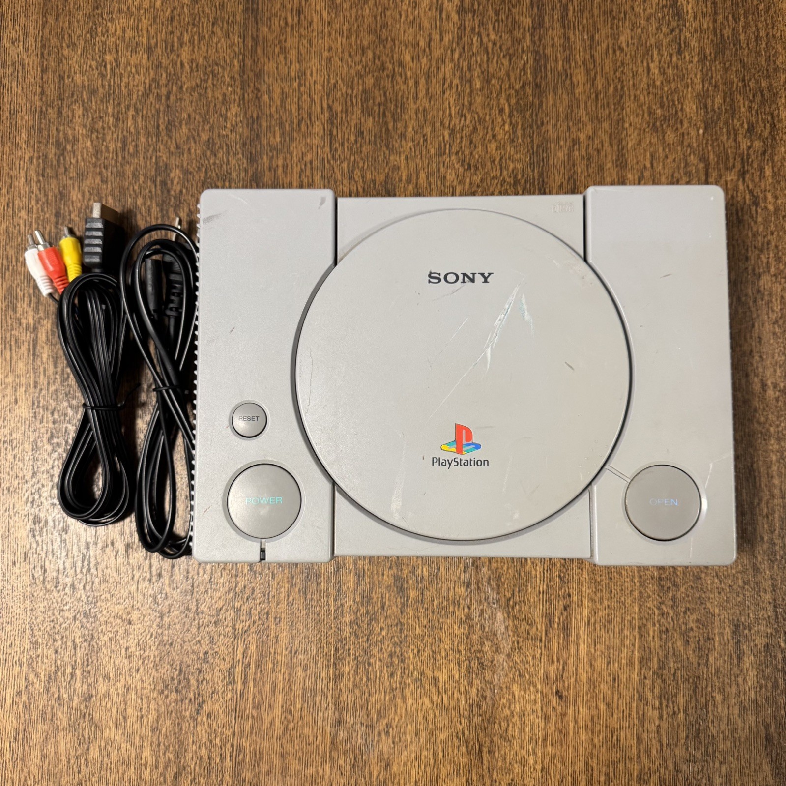 Sony PlayStation 1 PS1 SCPH-7501 Console Gray Tested Working w/ RCA Power Cords