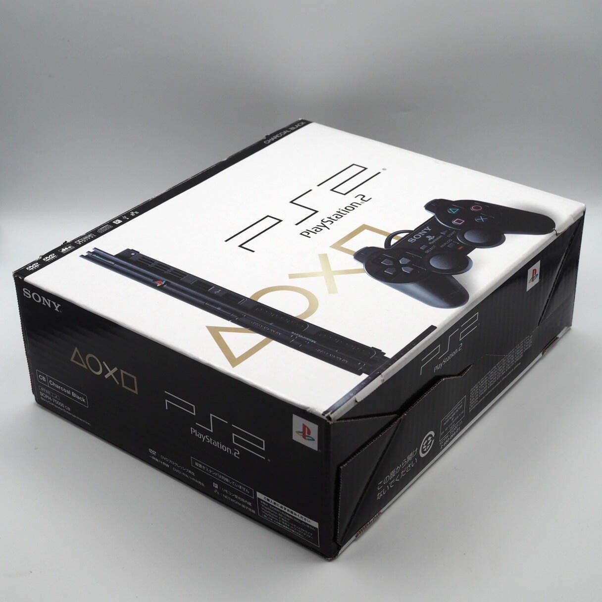 Sony PS2 Console system SCPH-75000 CB Charcoal Black Boxed NTSC-J Tested Working