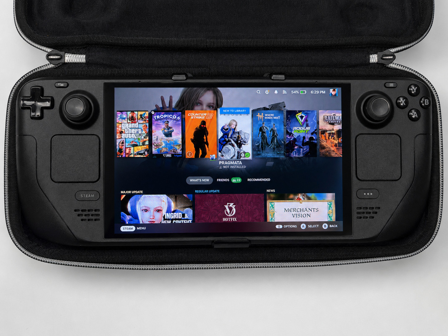 Steam Deck OLED 1TB + 512GB microSD- Glossy Tempered Glass, Case, Deckmate