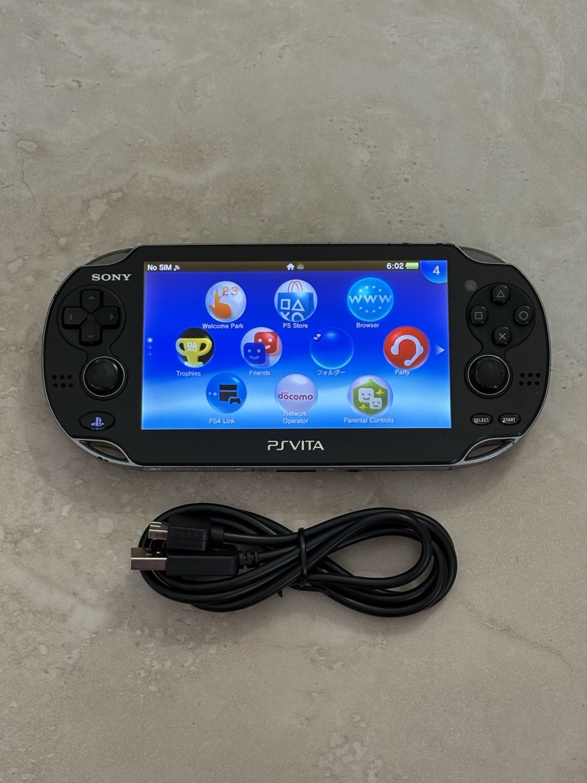 Sony PlayStation PS Vita OLED (PCH-1100) Crystal Black With Charger USA Seller