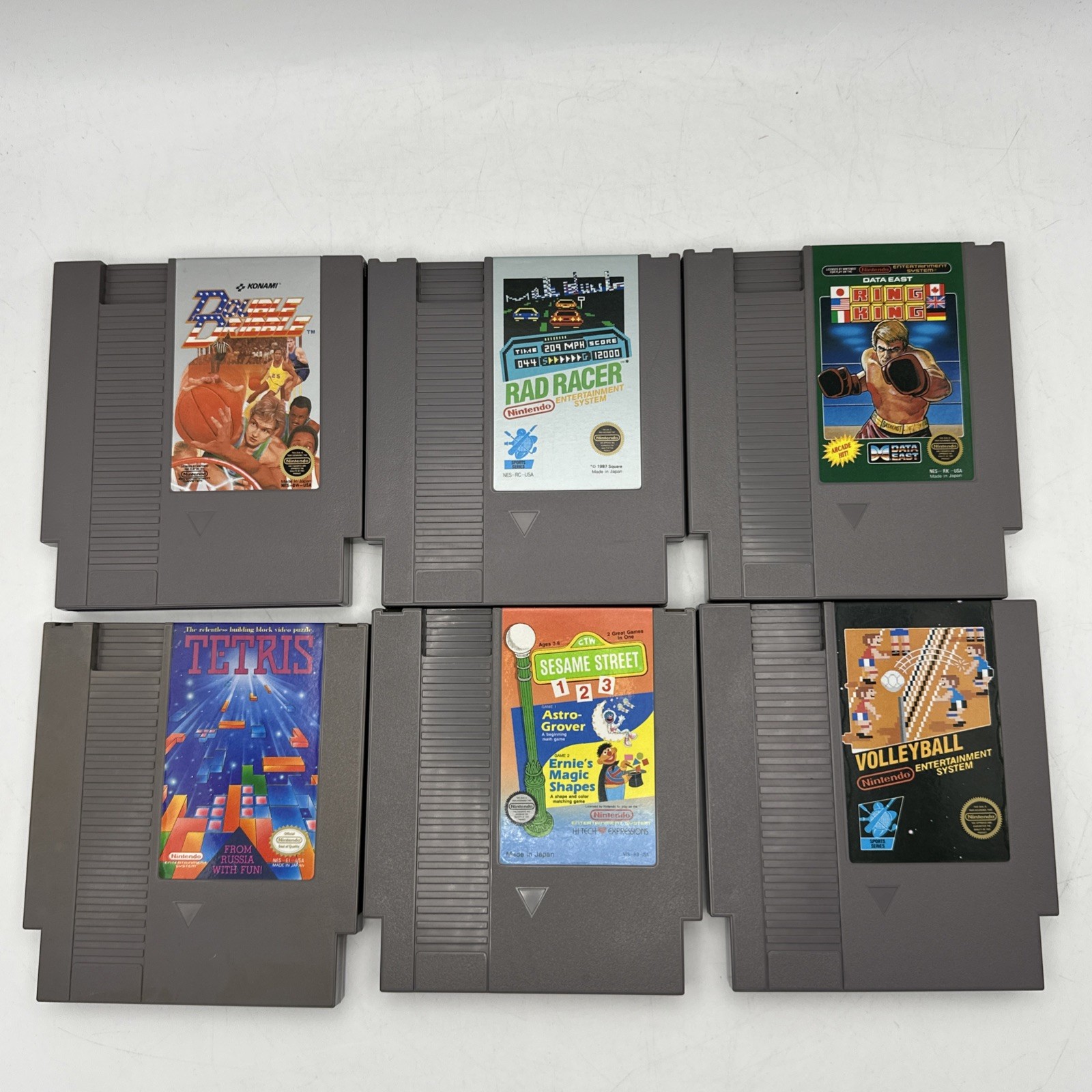 Nintendo NES Top Loader Console Bundle Lot 11 Games Dogbone Cables Zapper TESTED