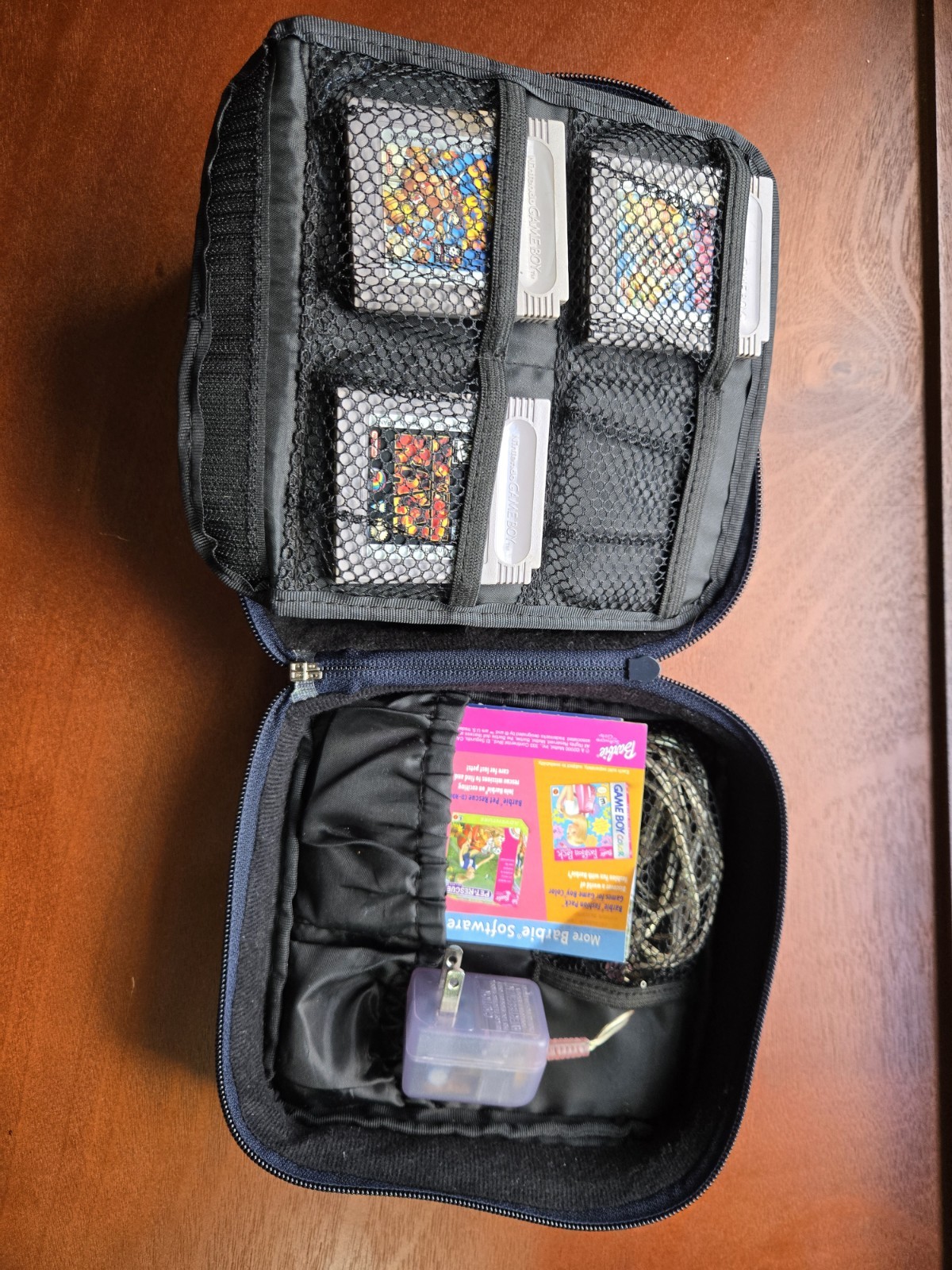 NINTENDO GAMEBOY COLOR Atomic Purple SET w/ 7 Games, 4 accessories and charger