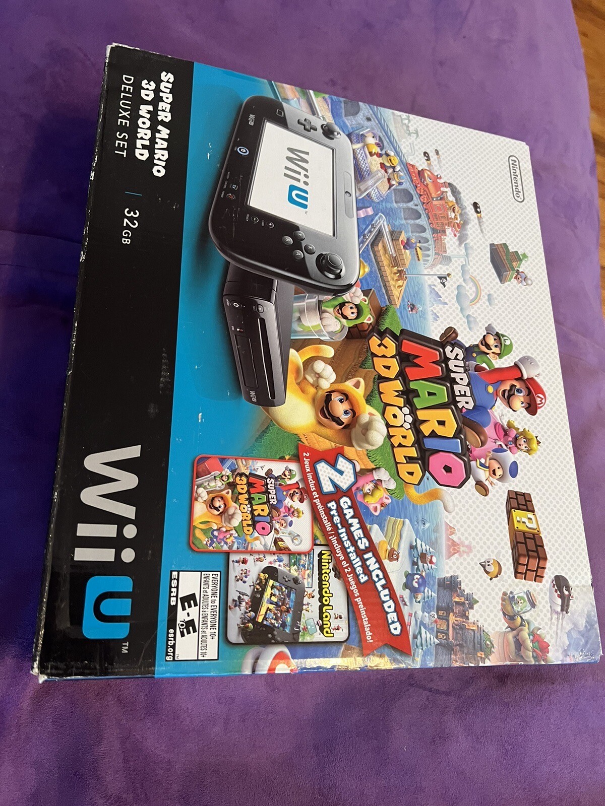 Nintendo Wii U Super Mario 3D World Deluxe Set 32GB Black Console New Dented Box