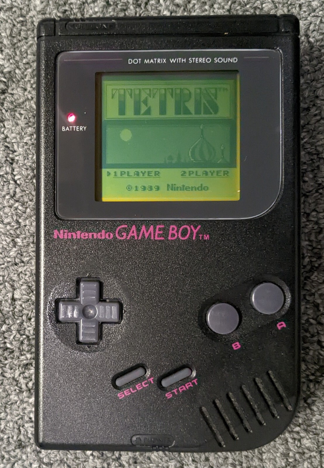 Original Nintendo Game Boy Play It Loud Black, Restored! Brand New Screen!