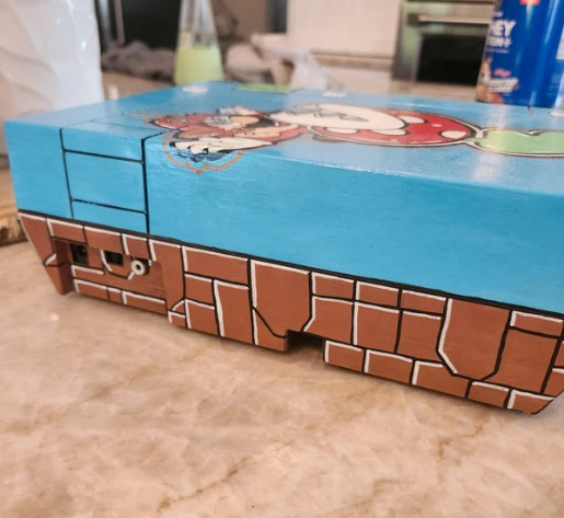 Custom Hand-Painted NES Console – Super Mario Inspired Artwork, Tested & Working