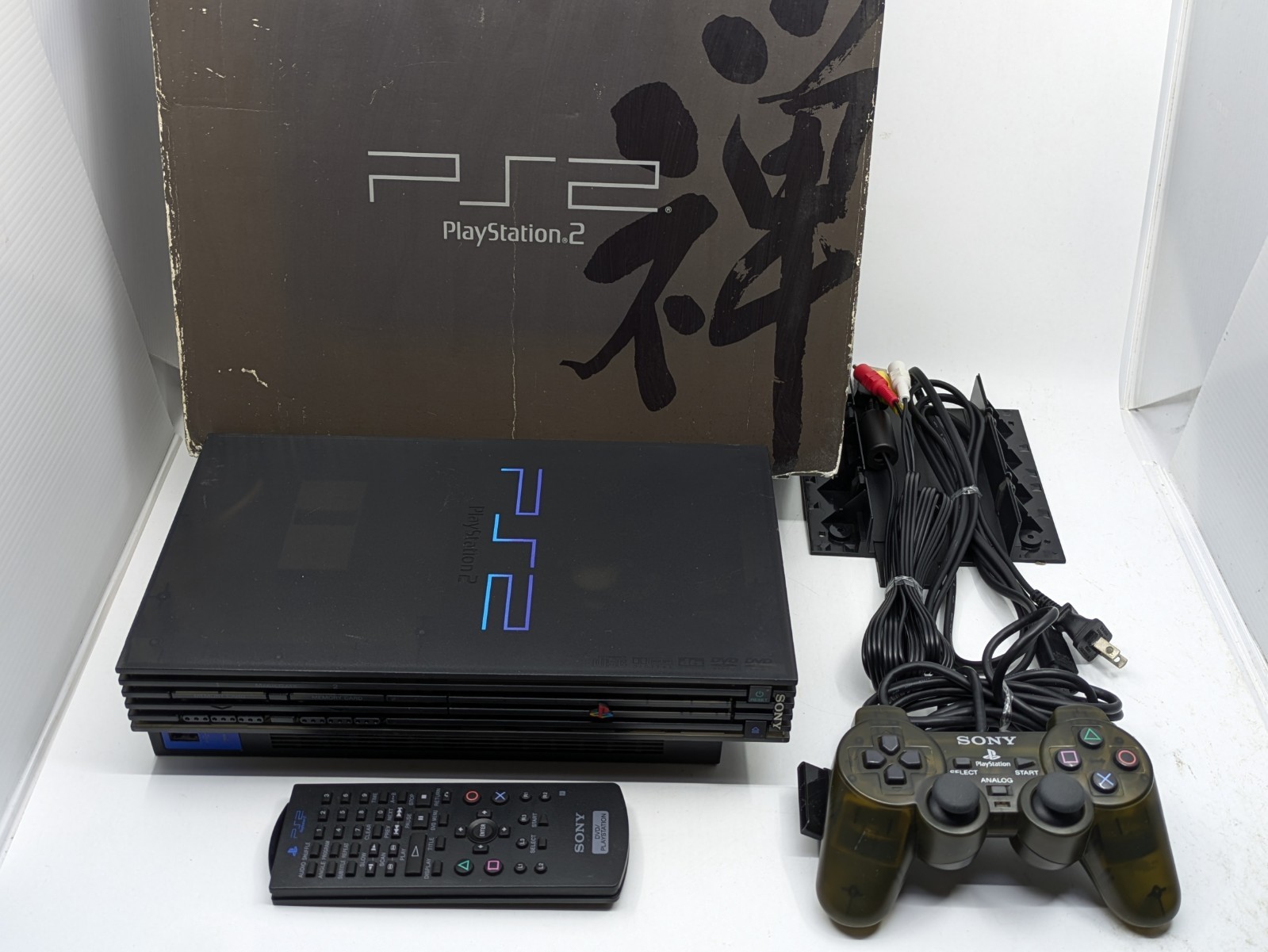 Sony PS2 ZEN BLACK Clear SCPH-37000 NTSC-J Console Boxed Tested w/ Controller