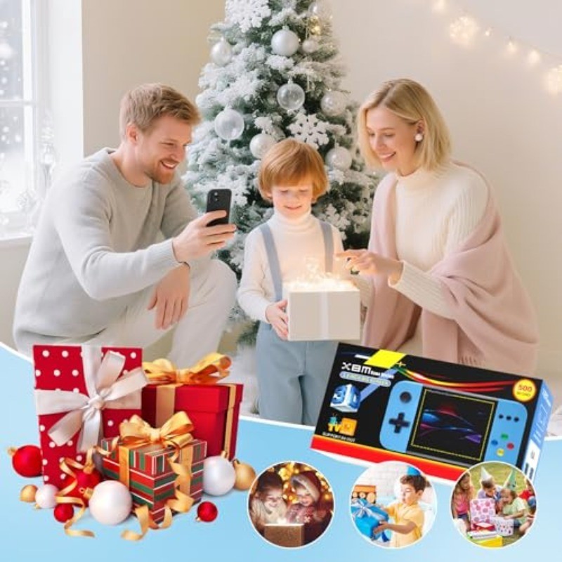 Handheld Game Console, Preloaded 500 Retro Video Games with 3.0 LCD Screen, Rech
