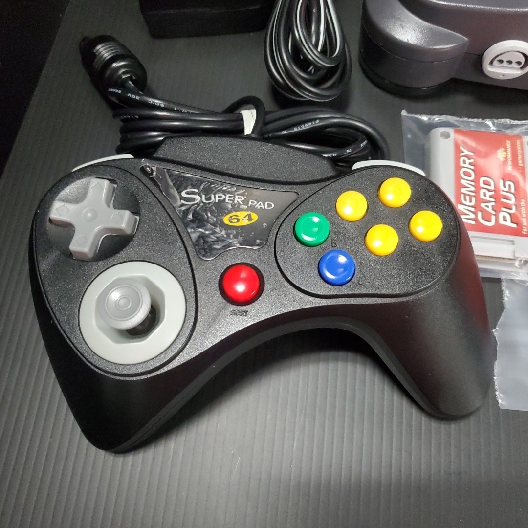 Nintendo 64 Black Console w/ Turbo RAM, GAME, 2Controller, & Cables NUS-001 N64