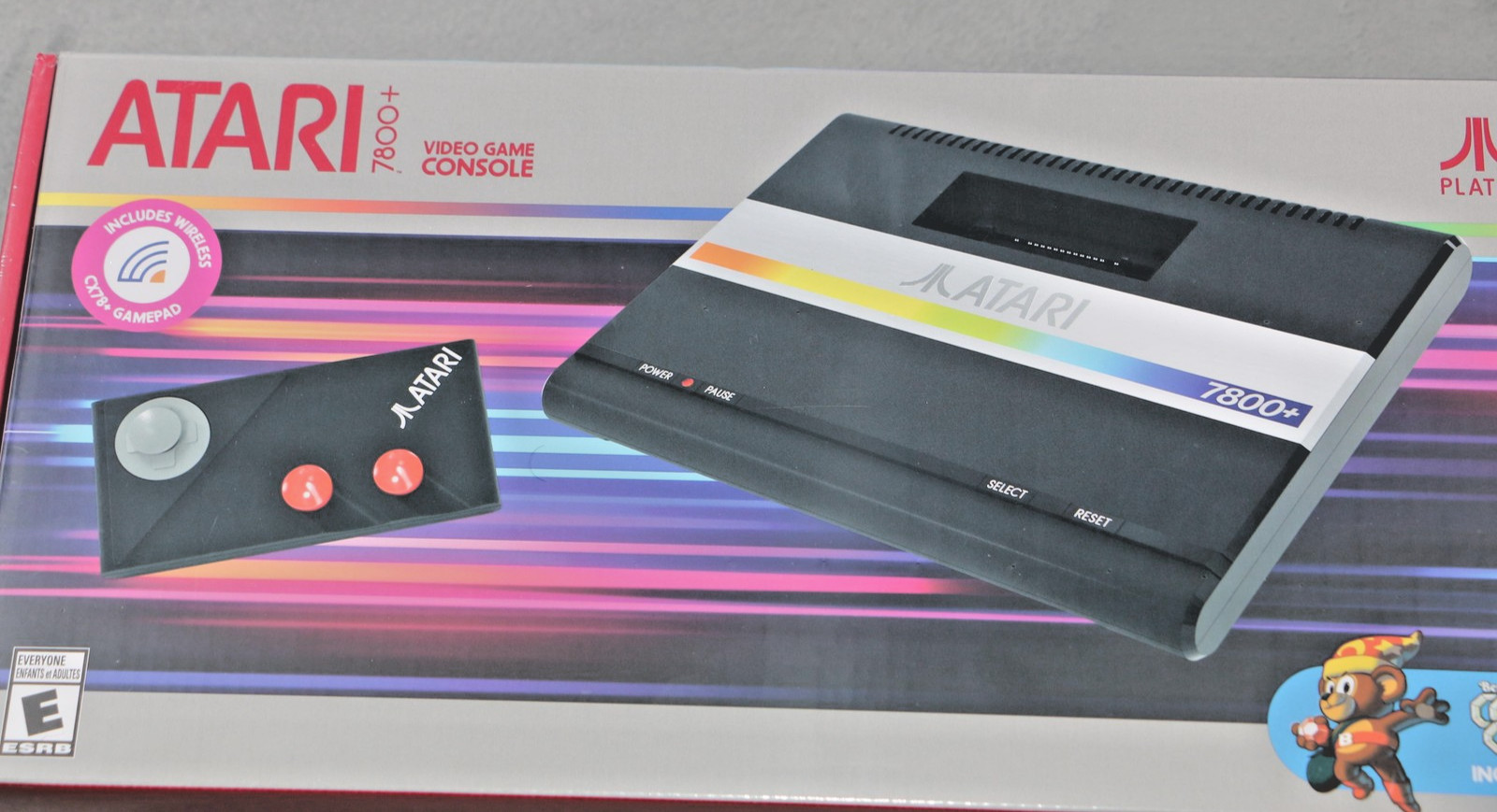 Atari 7800 Plus Video Game Console Wireless Controller New Crystal Quest Game E