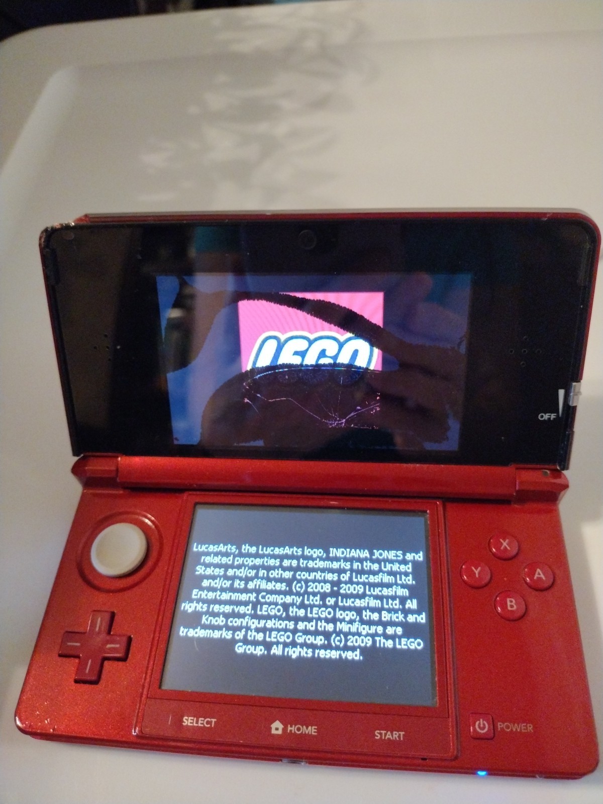 Nintendo 3DS Handheld System – Flame Red-needs outer screen repair ( DIY Utube)