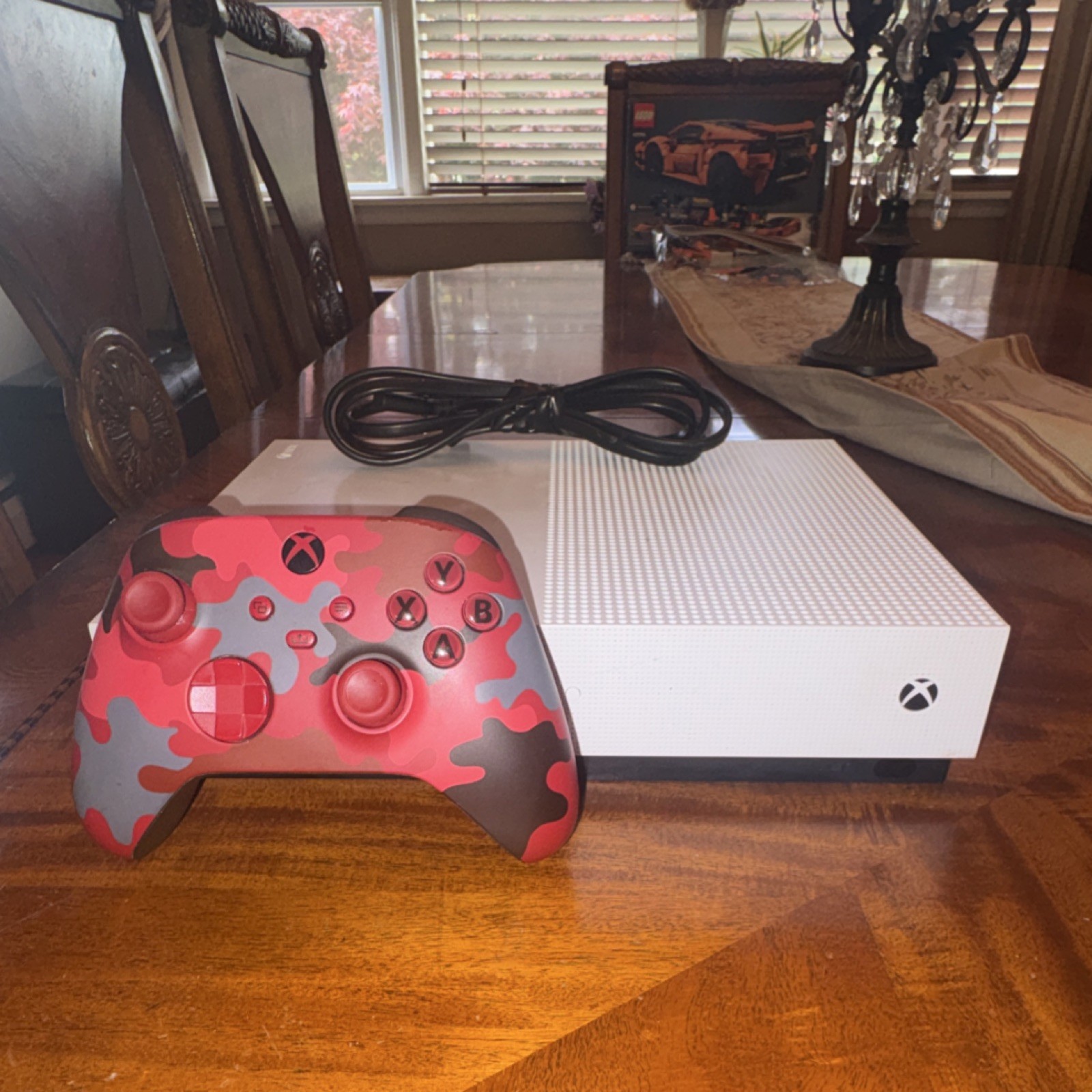 Microsoft Xbox One S White Console Wi-Fi Capability Red Camouflage Controller