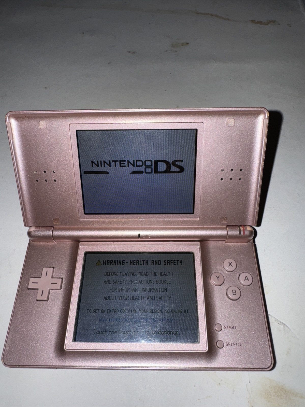 Nintendo DS Lite Rose Gold Handheld Console W Stylus TESTED WORKING View Pics