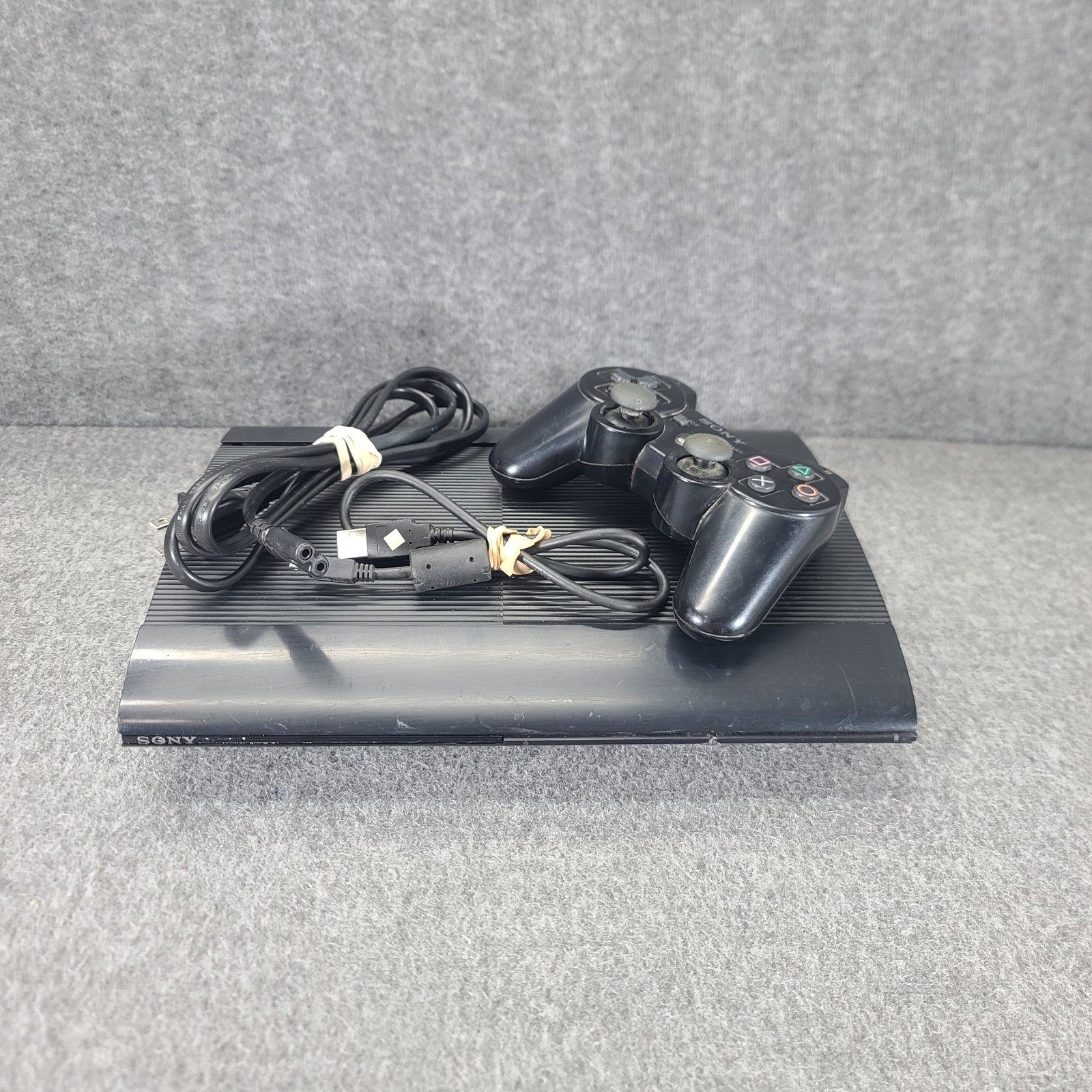 Sony PS3 Super Slim 250GB Black Console Bundle CECH-4201B Controller Cords Works