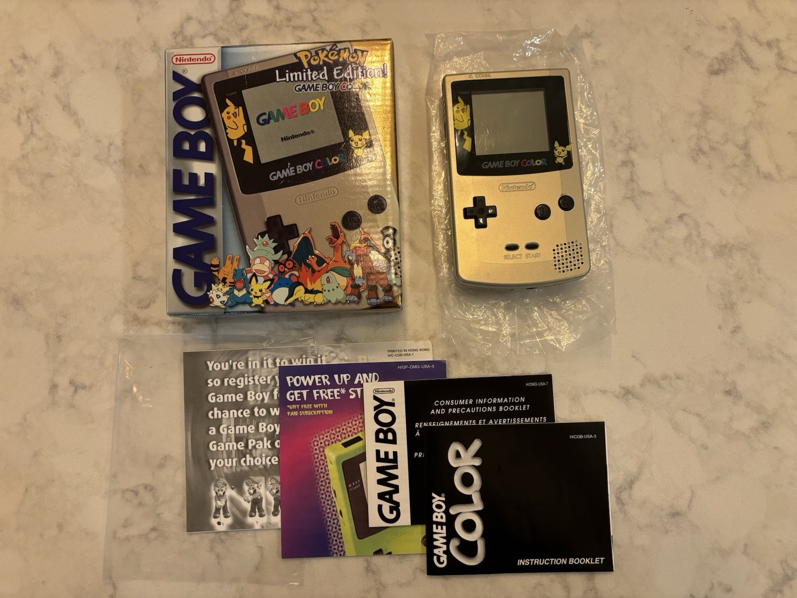 Nintendo Gameboy Color Console – US Pokemon Pikachu Edition With Box And Manuals