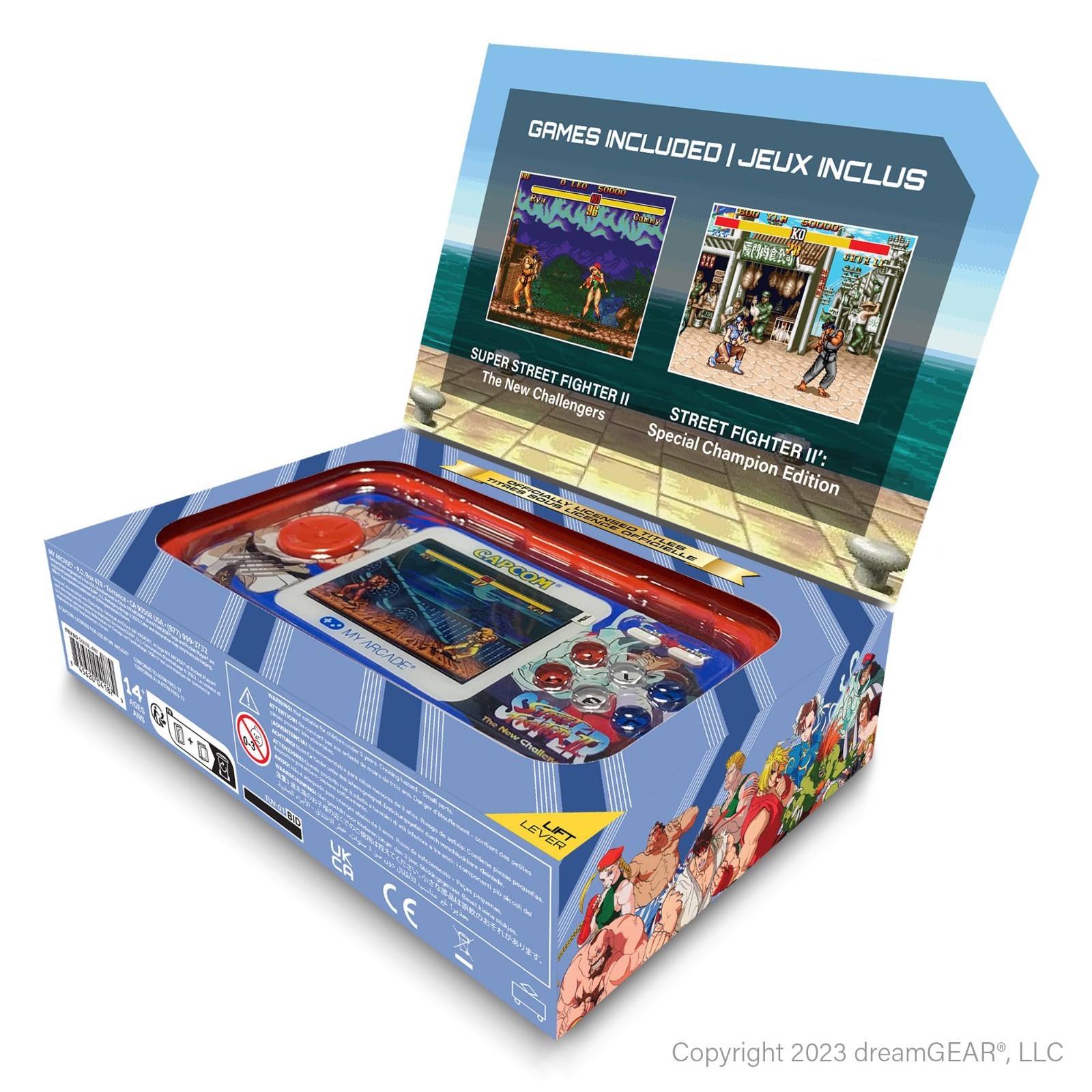 Retro Pocket Arcade Game Console – Street Fighter II & More, 2-in-1 Gaming Fun