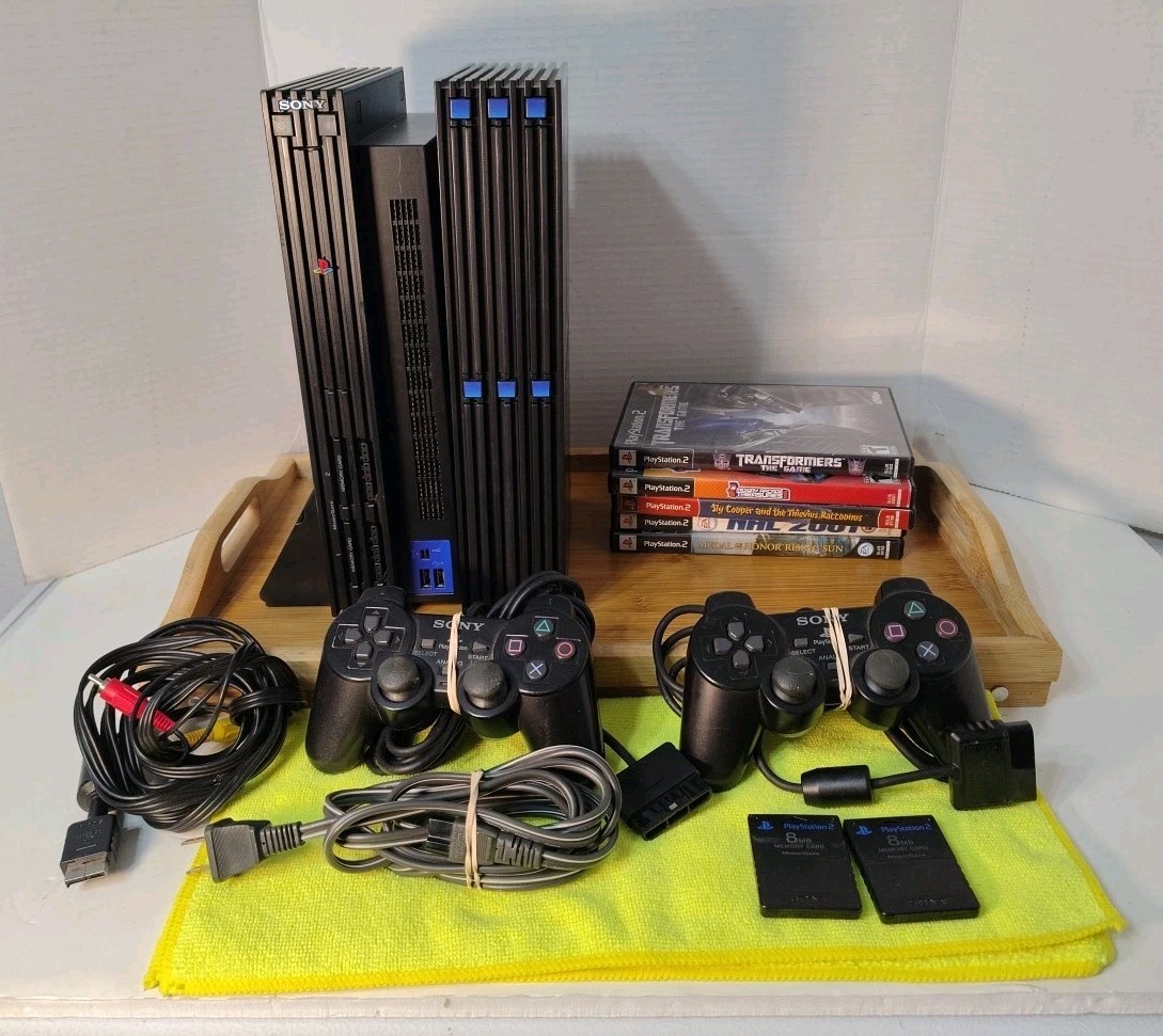 Sony Playstation 2 PS2 Fat SCPH-3001 With Nyko Vertical Tower& Games. 🔥💥💥🔥