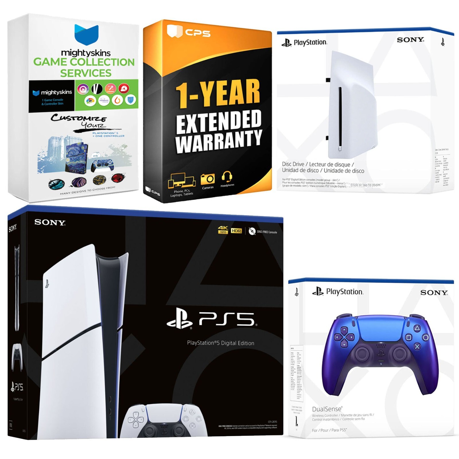 Sony PlayStation 5 Slim Digital Bundle with Disc Drive and Extra Controller