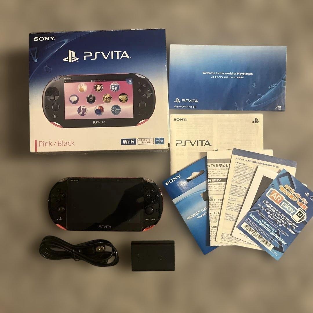 PlayStation Vita Wi-Fi Pink Black PCH-2000ZA15 Console w/box