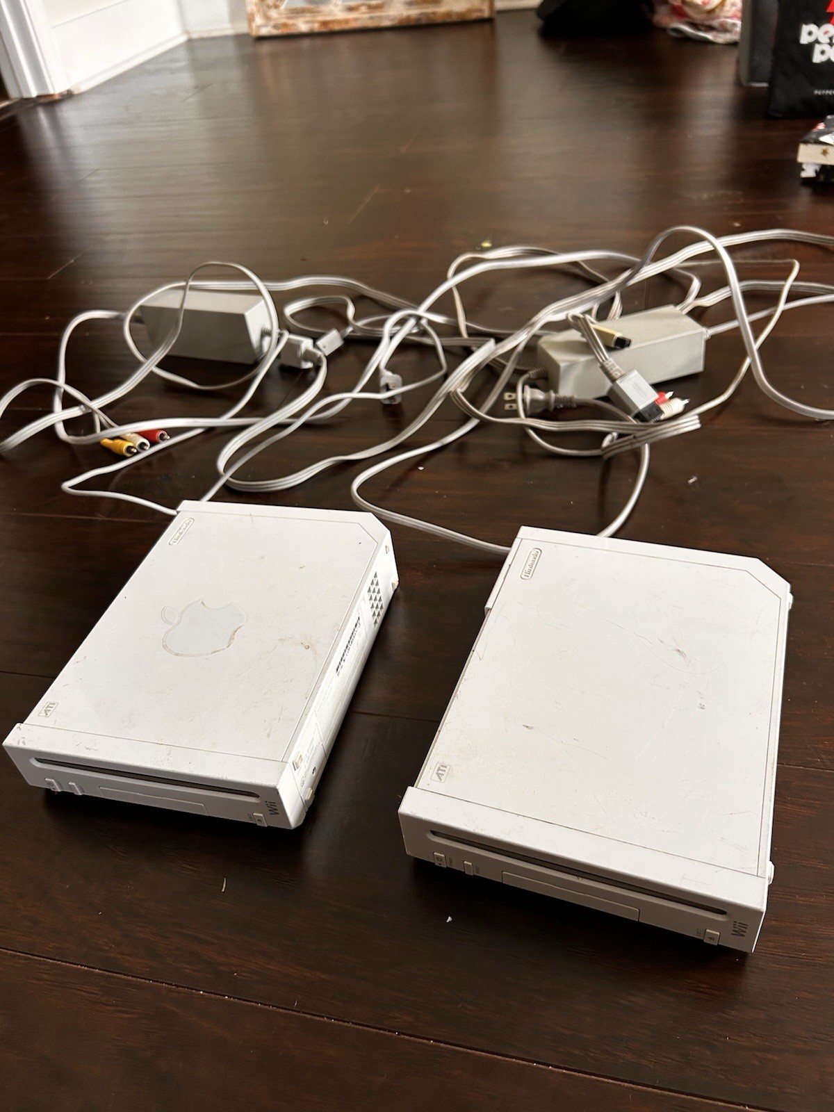 2x Nintendo Wii RVL-001 Console With Cords Tested White System No Controller