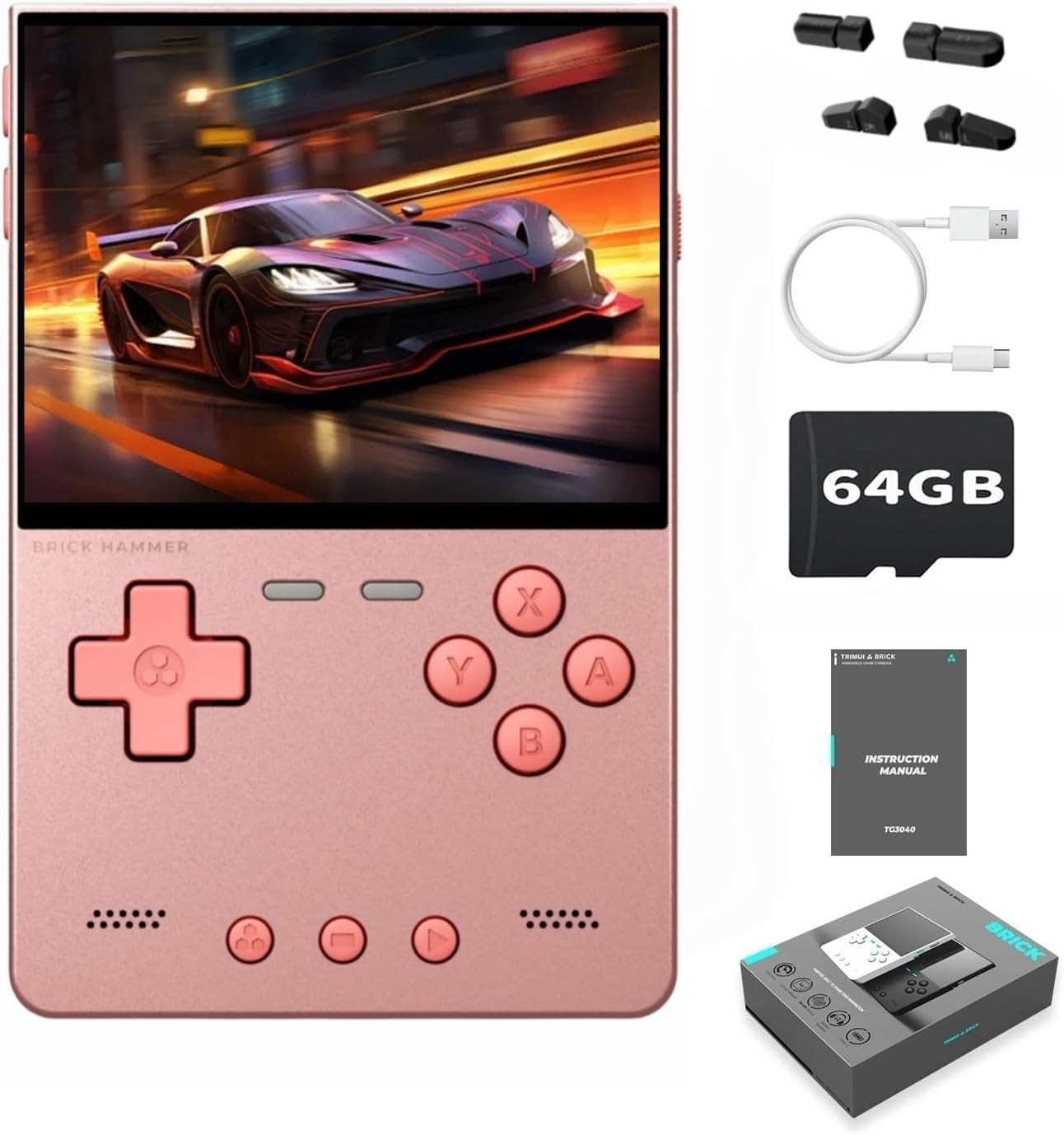 Trimui Brick Hammer Metal Body Handheld Pink 3000mAh