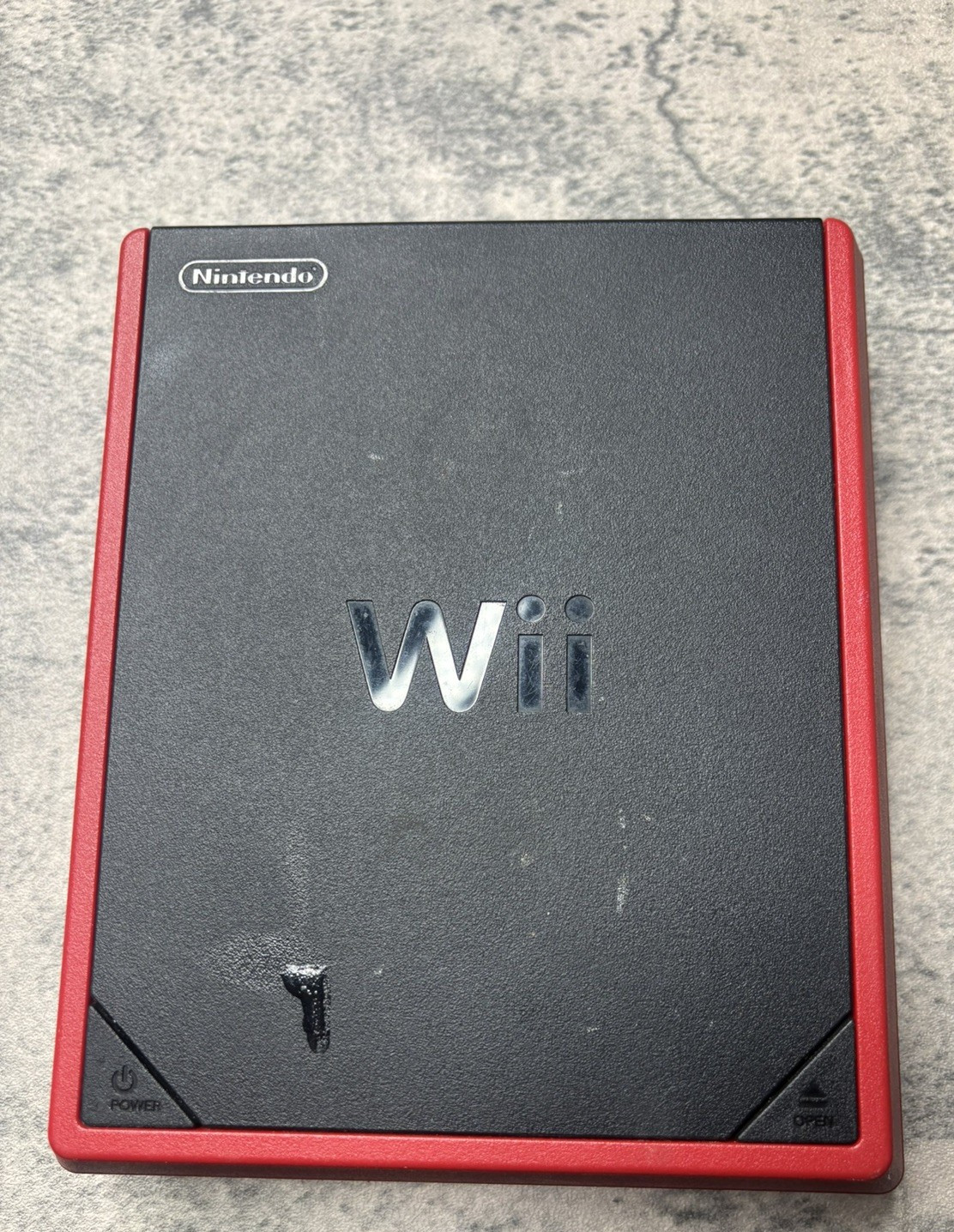 Nintendo Wii Mini Video Game RVL-201 Red -Turn On Tested wires included