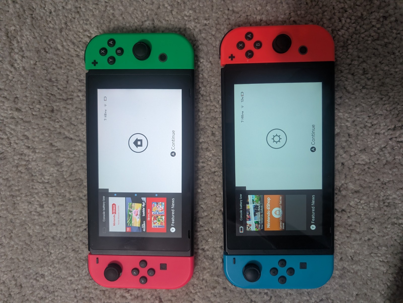 Two Nintendo Switches With Docks And HDMI Cord