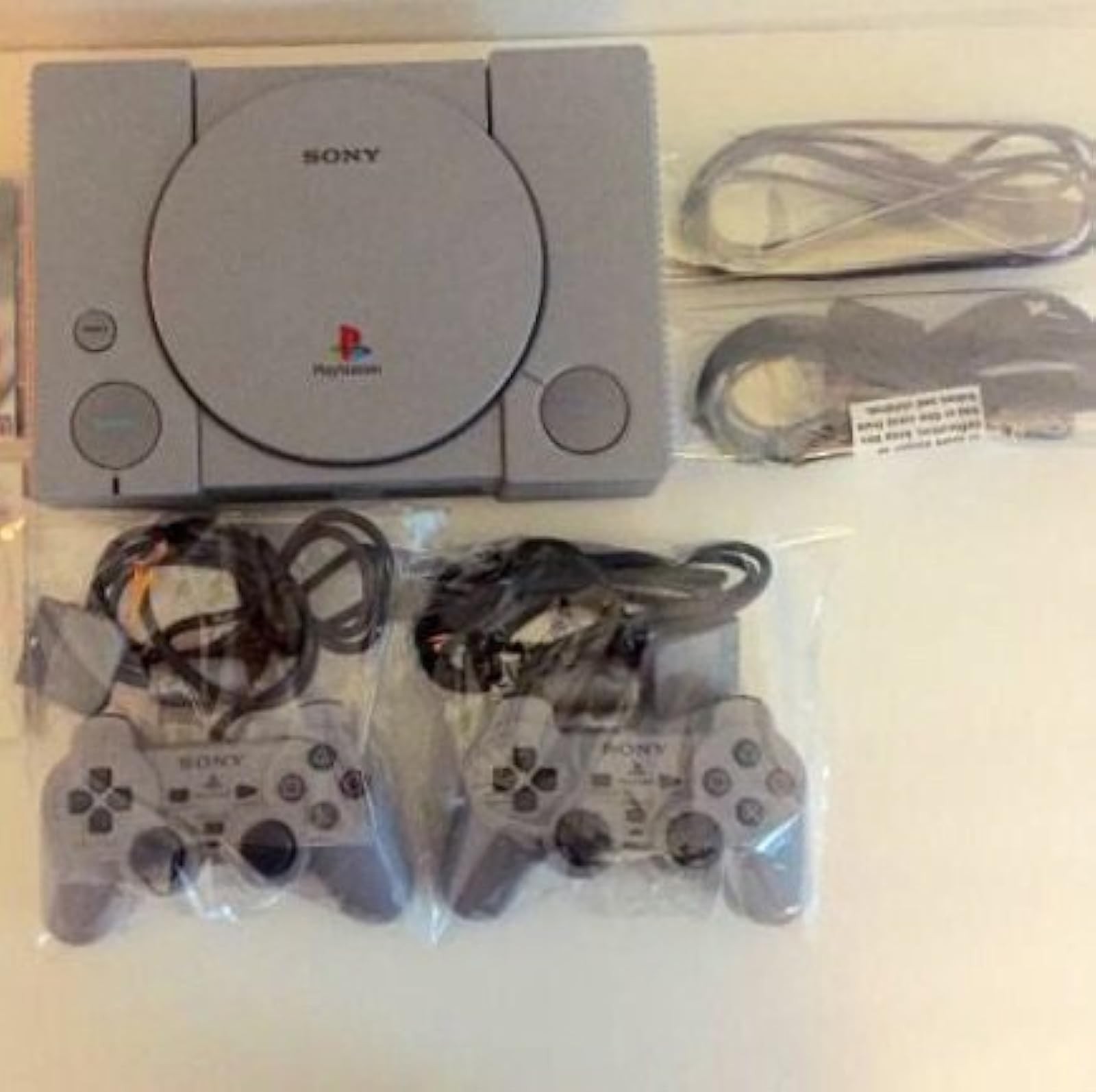 PlayStation 1 PS1 With Two Dual Shock Analog Controllers Very Good 3Z